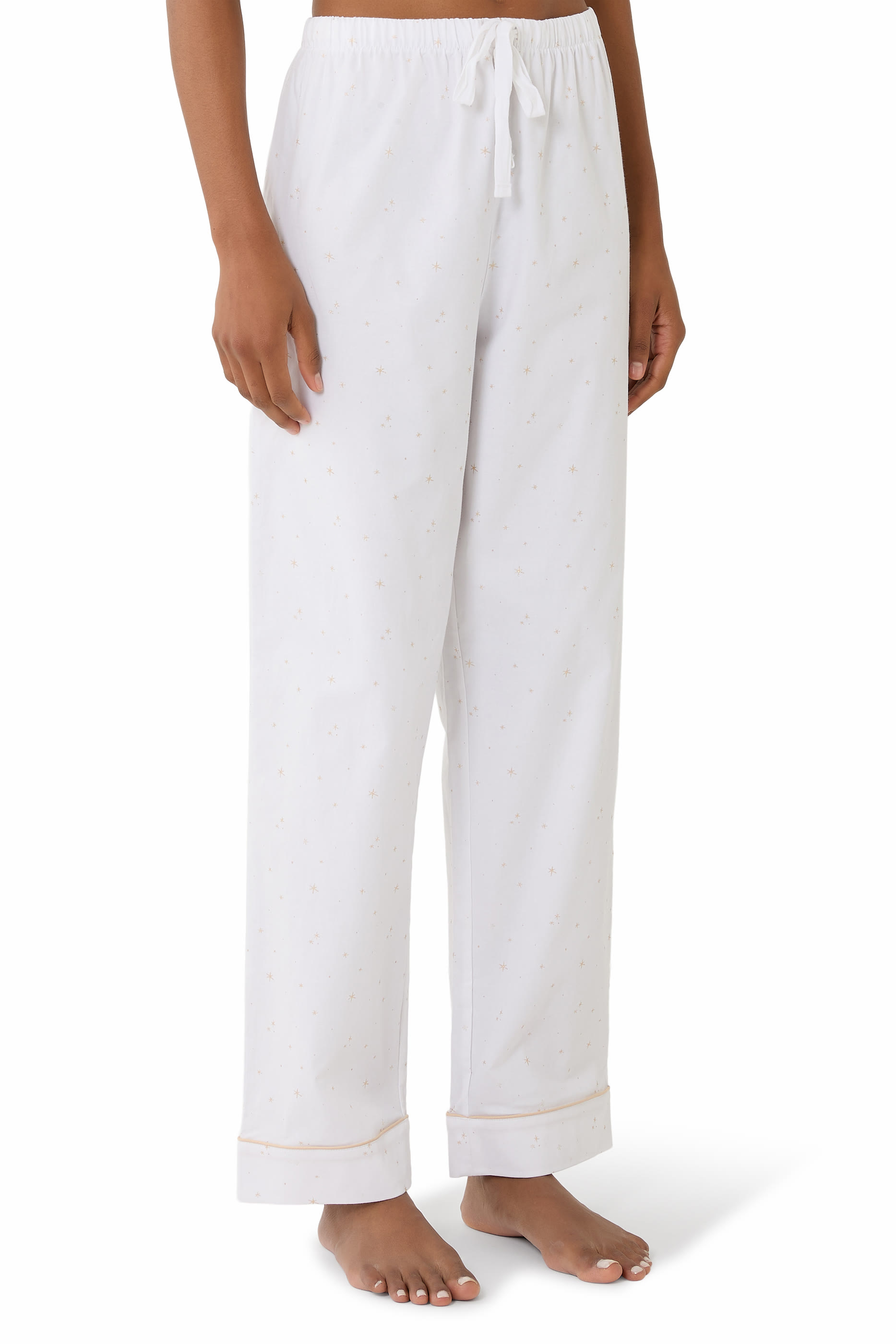 Scattered Star Print Brushed Organic Cotton Classic Pajama Set 