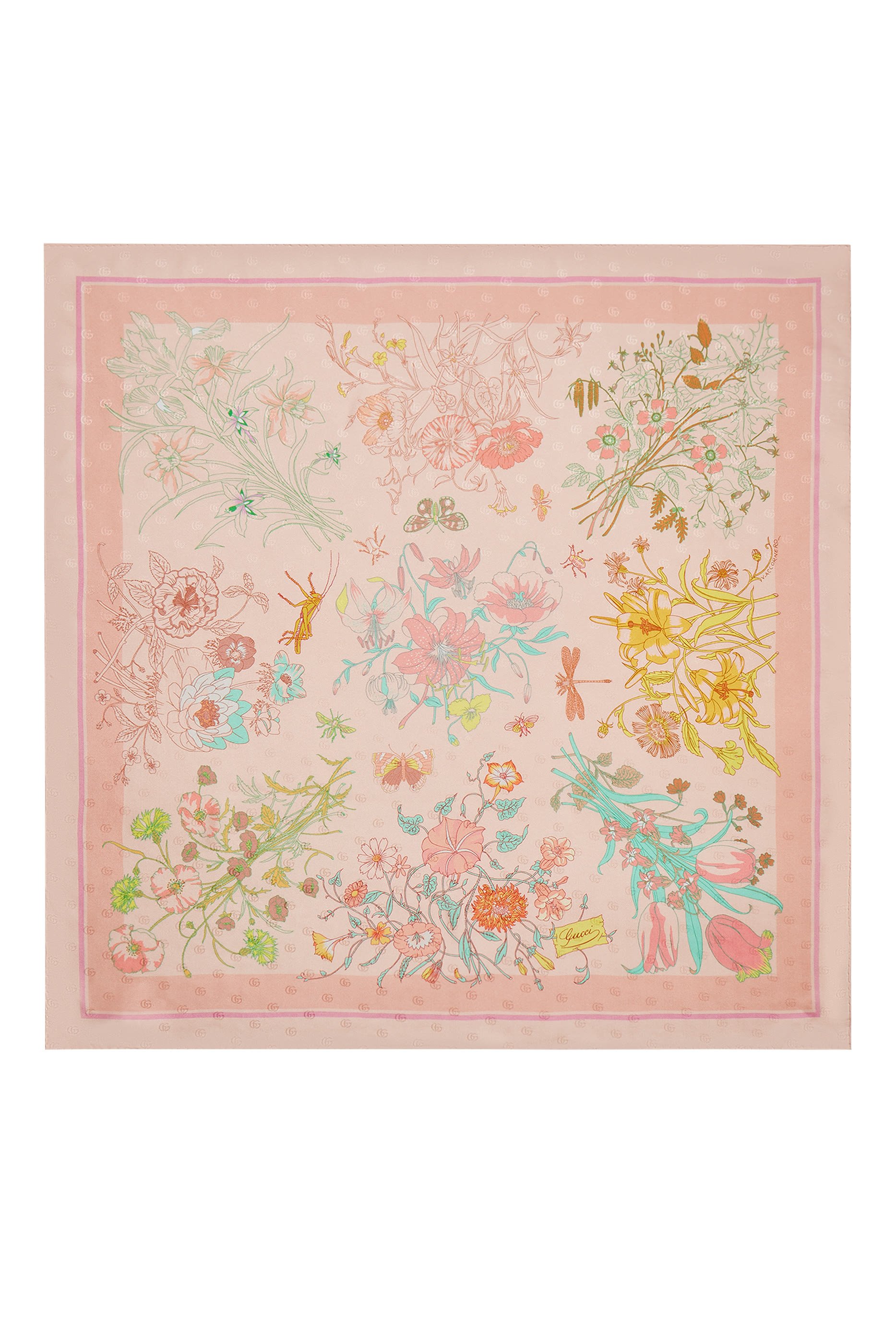 Printed Double G Silk Jacquard Carr&eacute;