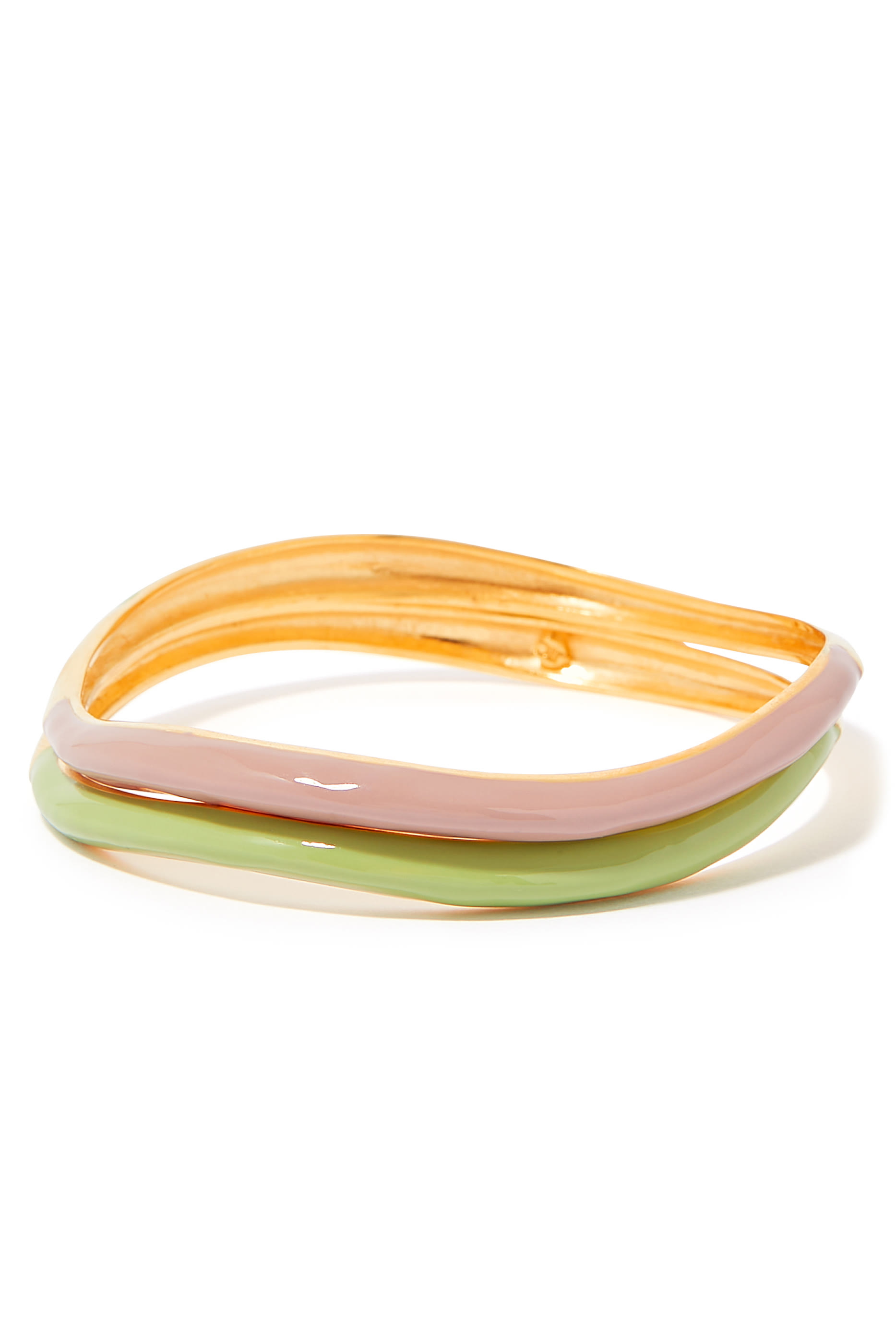Enamel Wave Bangles, Set of 2