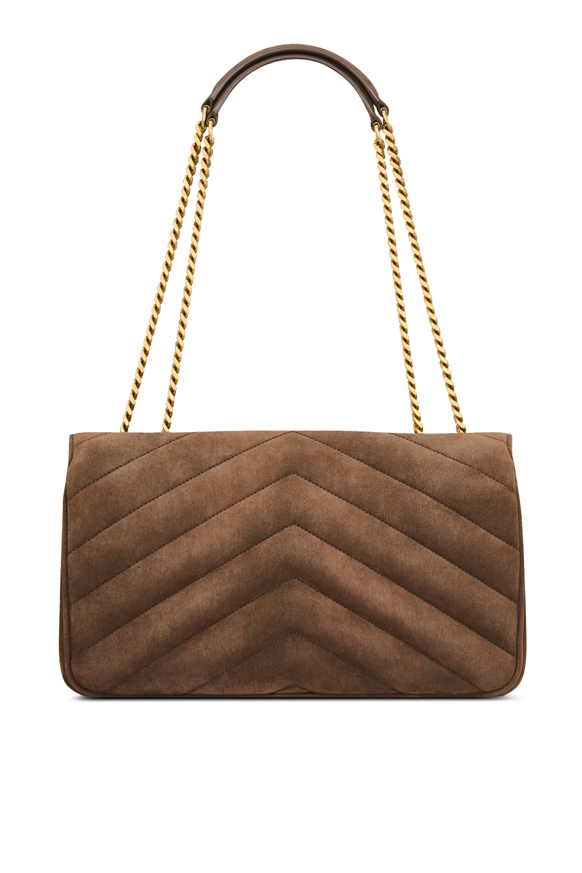 t Loulou Medium Chain Bag In Matelass&eacute; Suede