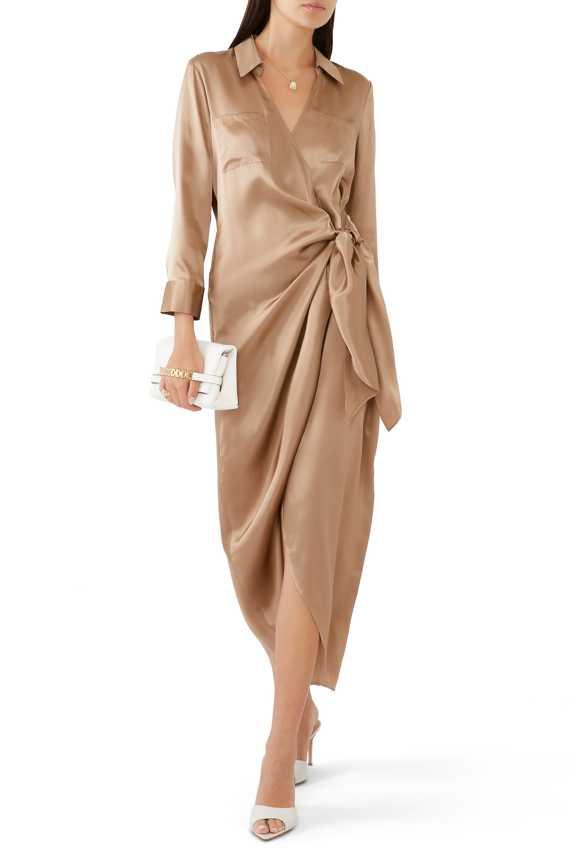 Kadi Satin Wrap Dress
