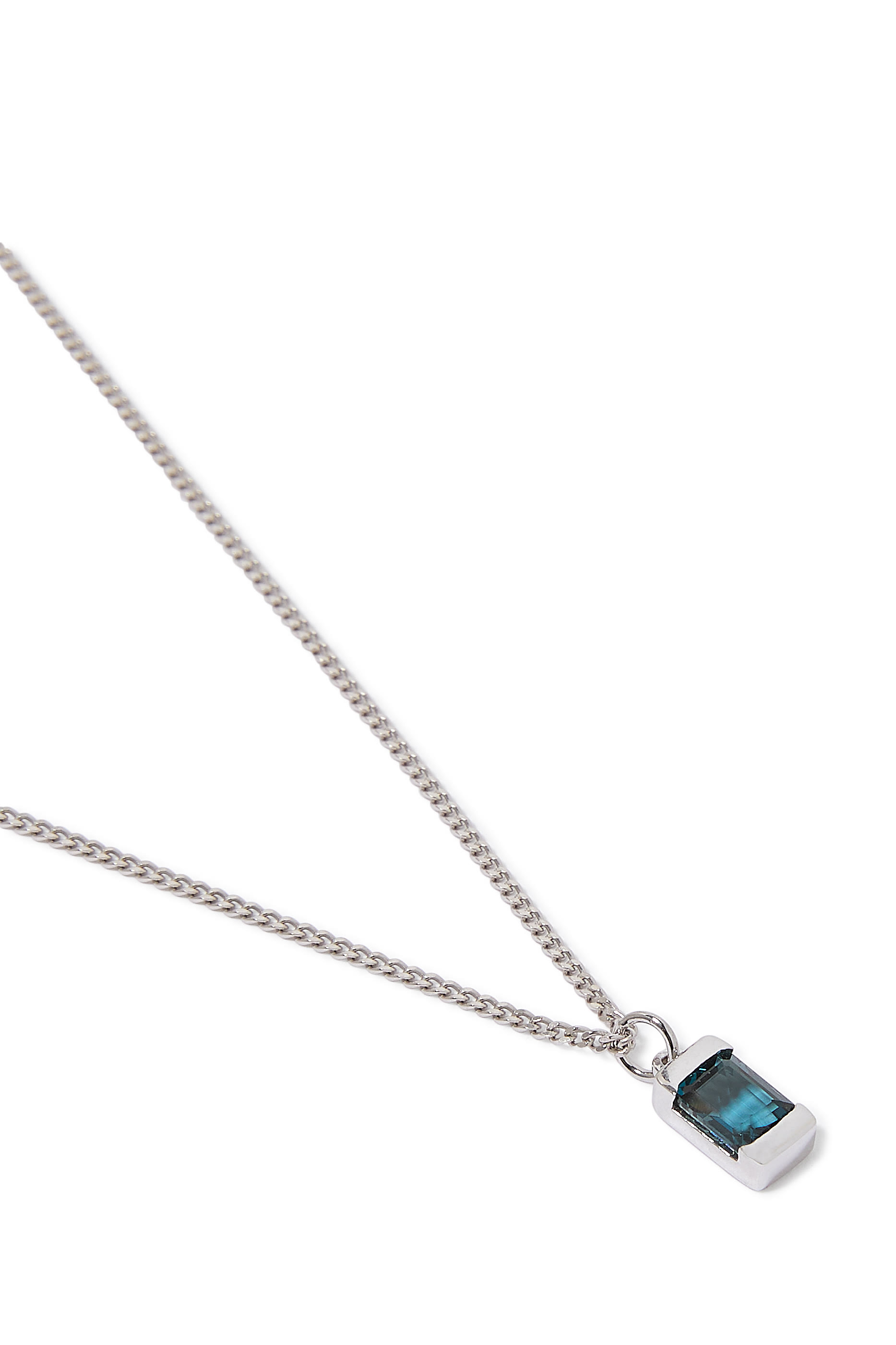 Valor Blue Topaz Necklace, Sterling Silver & Semi Precious Stone