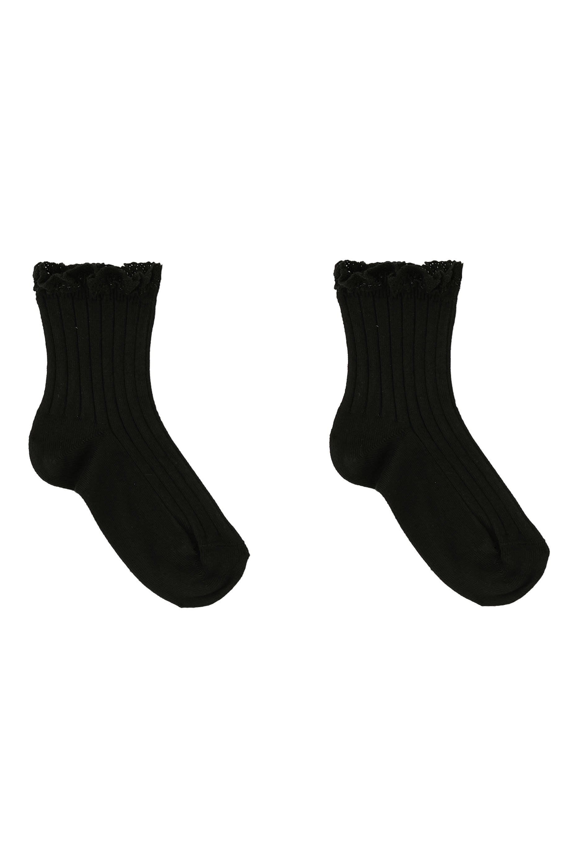 Kids Lili Lace Trim Ribbed Ankle Socks