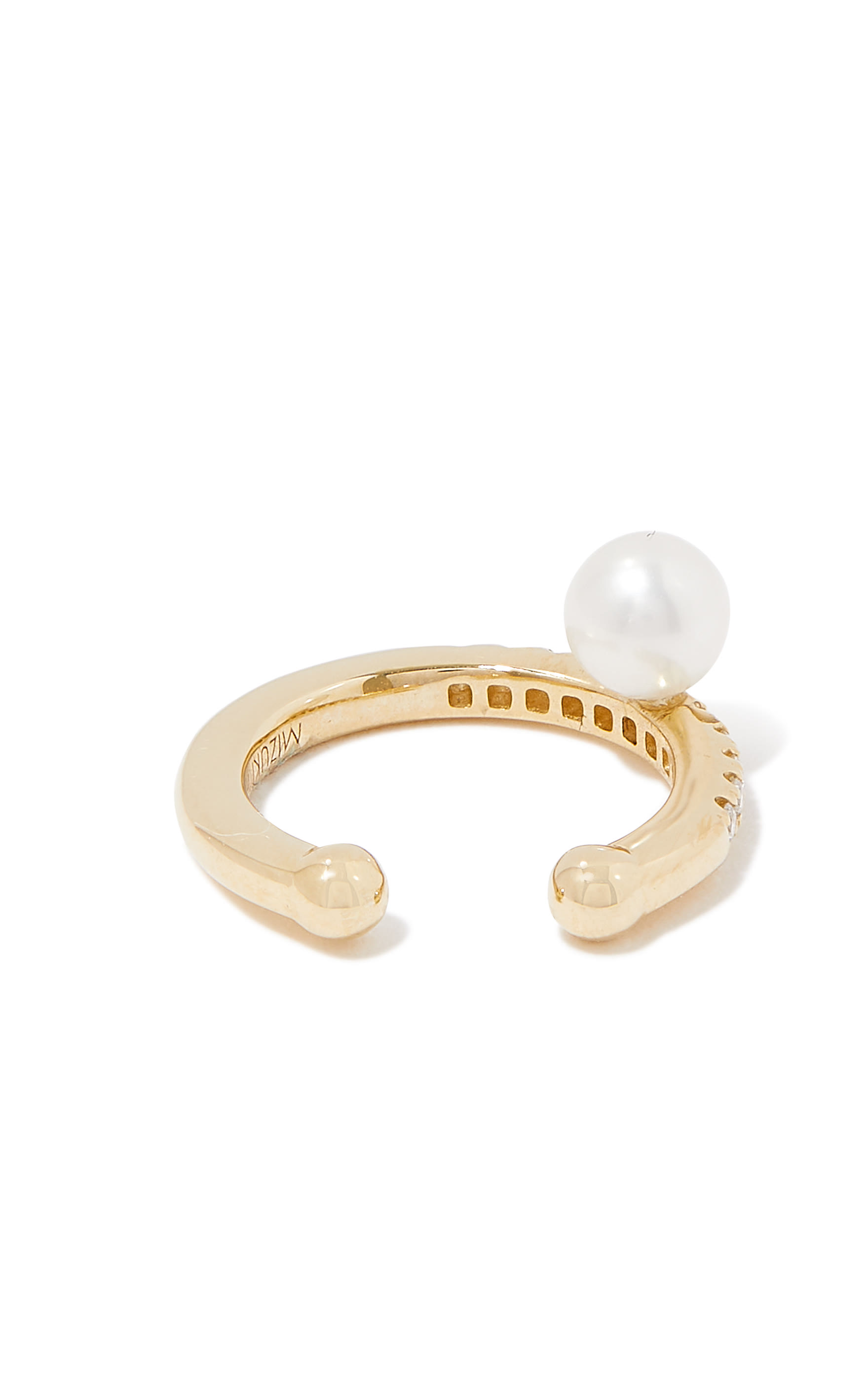 14-Karat Gold, Diamond and Freshwater Pearl Ear Cuff