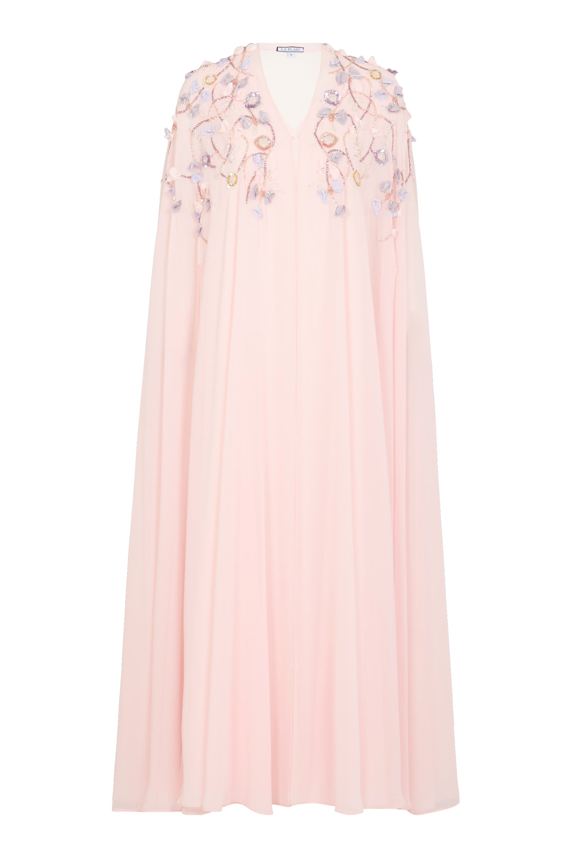 Petal Appliqu&eacute; V-neck Maxi Dress
