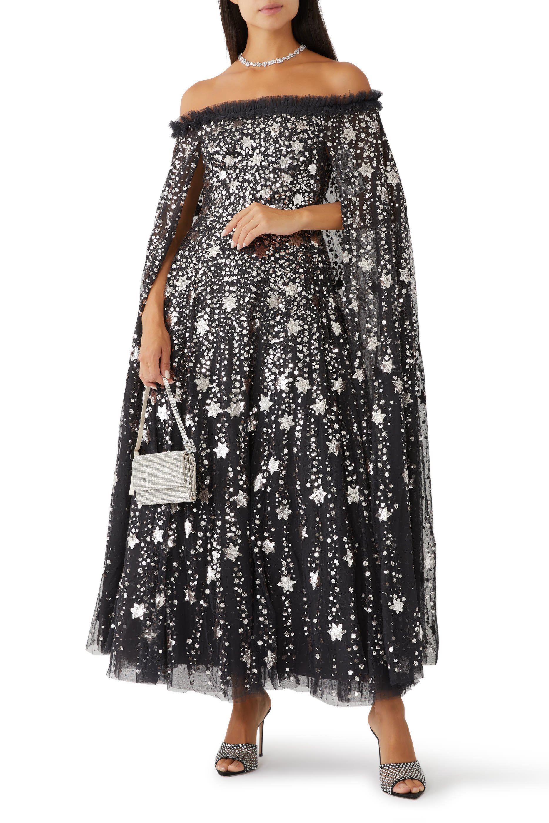 Shooting Stars Cape Ankle Gown