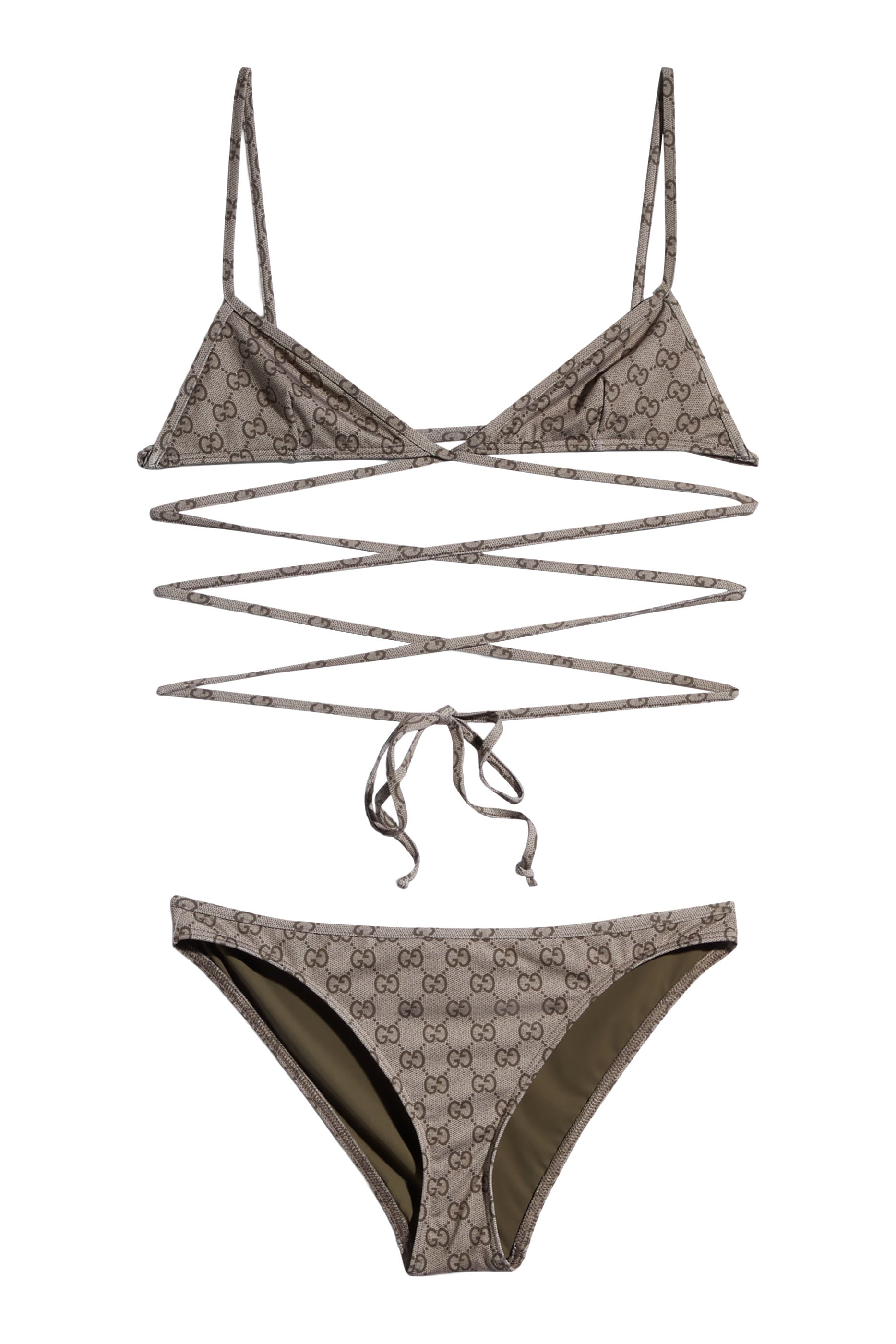 Allover GG Print Bikini Set