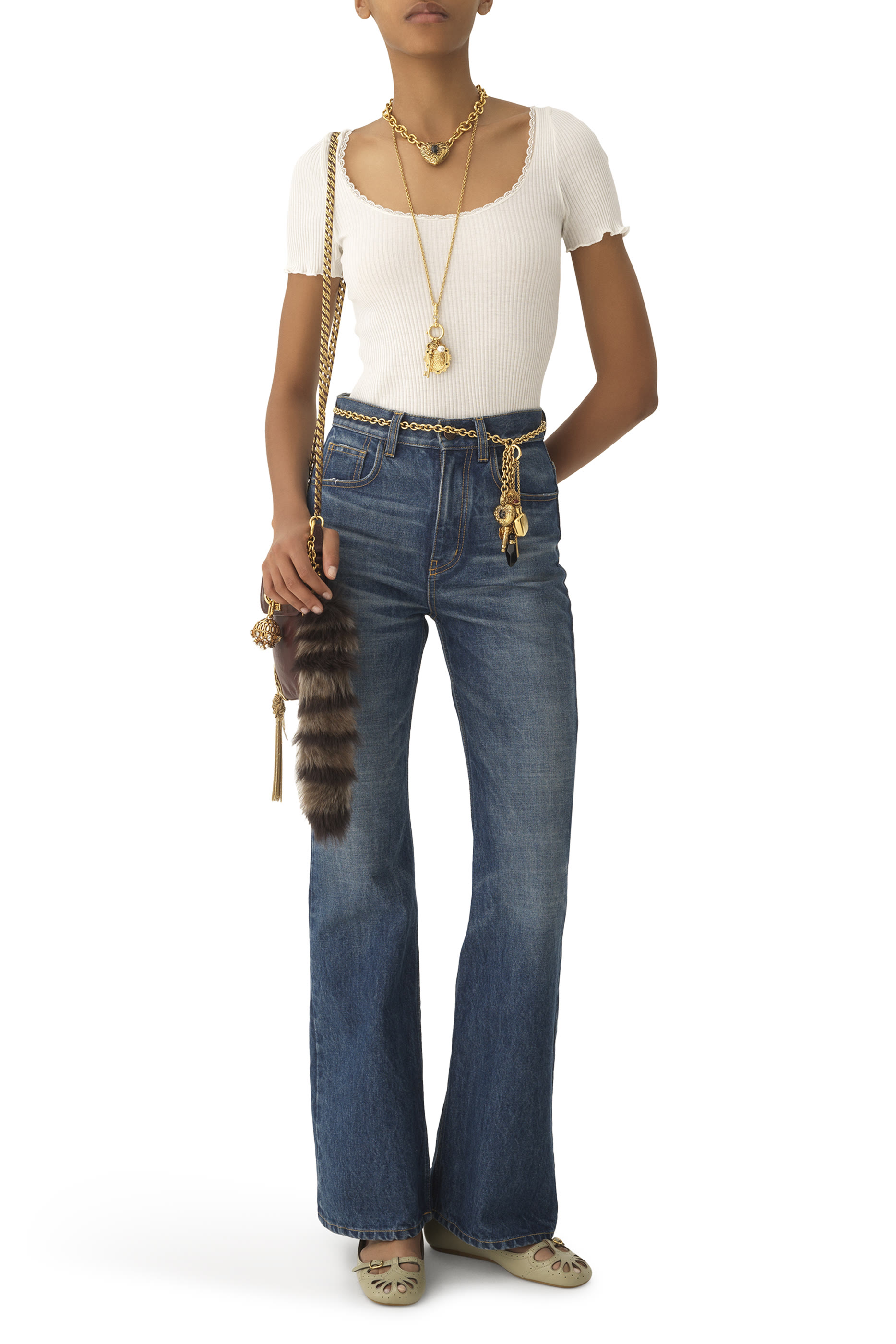  Scoop-Neck Cotton T-Shirt 