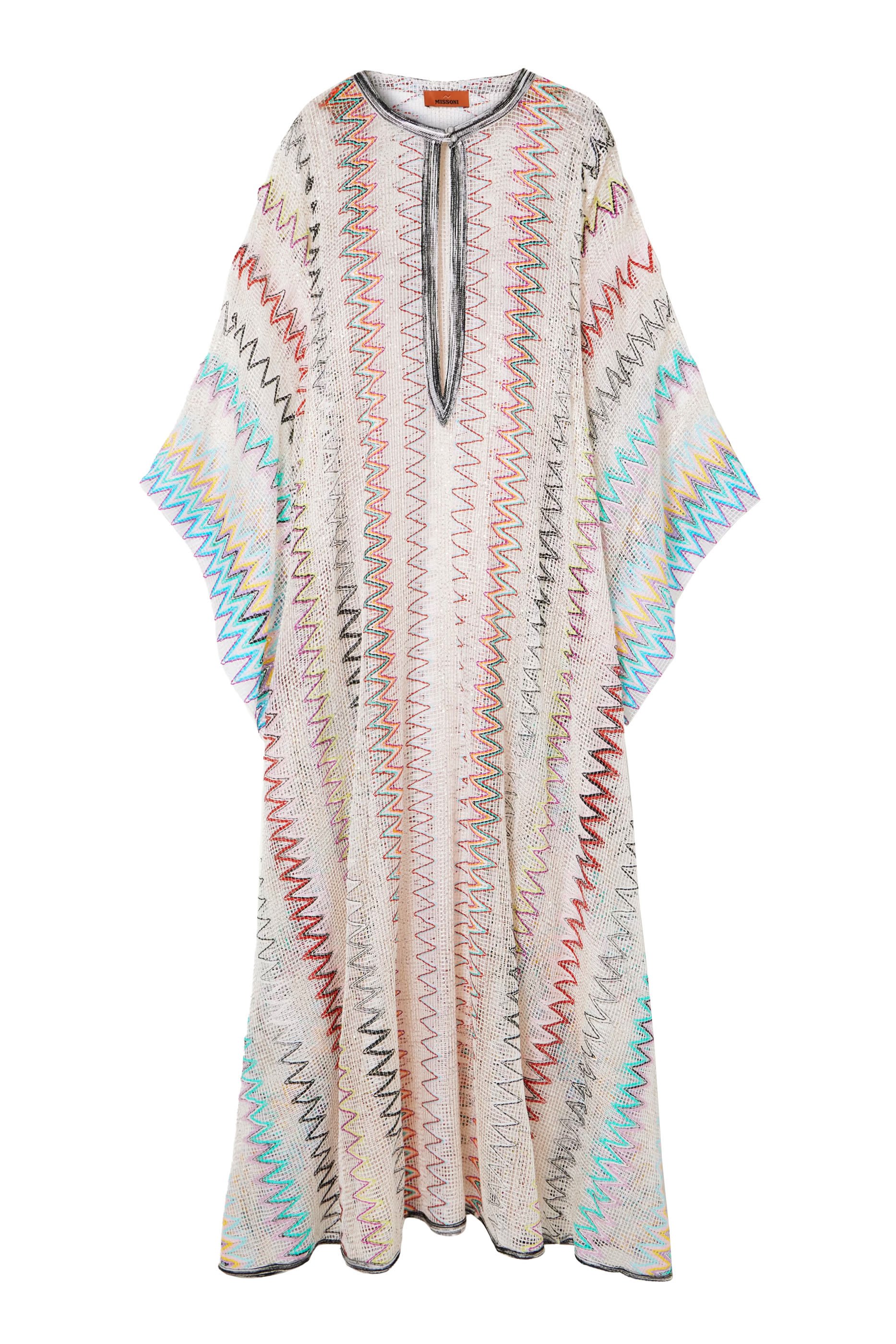  Mare Chevron Net Plunge Maxi Kaftan