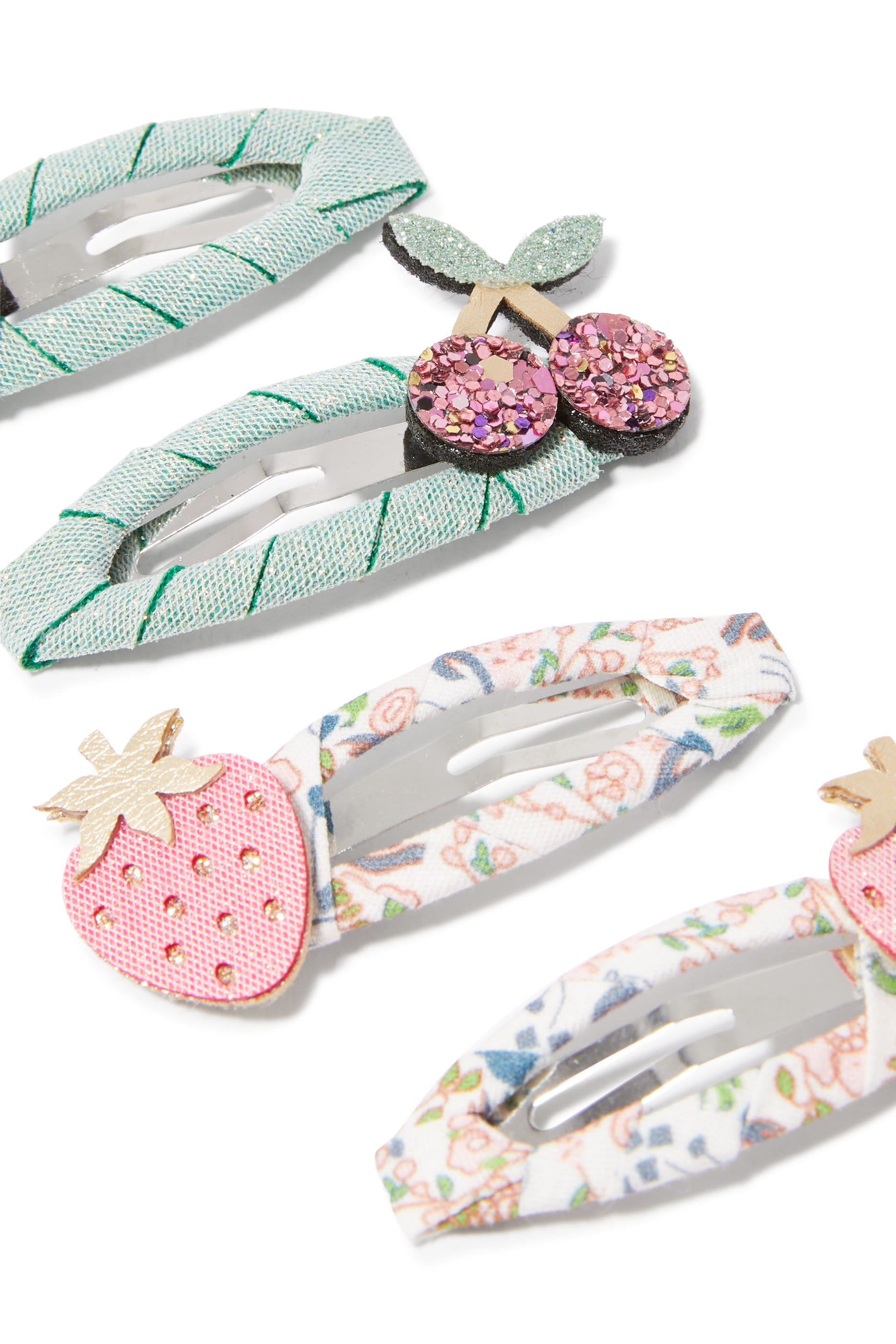 Kids Fruity Floral Clic Clac, Set of 4