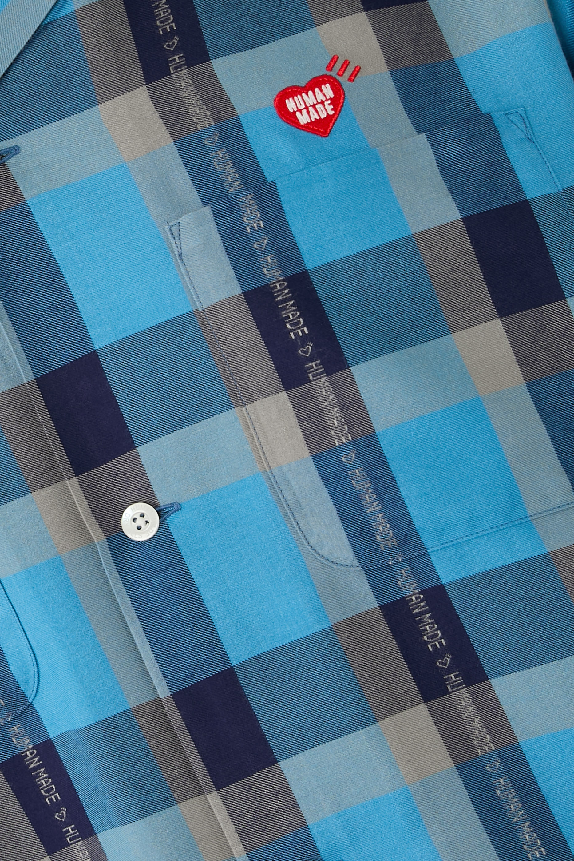 Open Collar Check Shirt