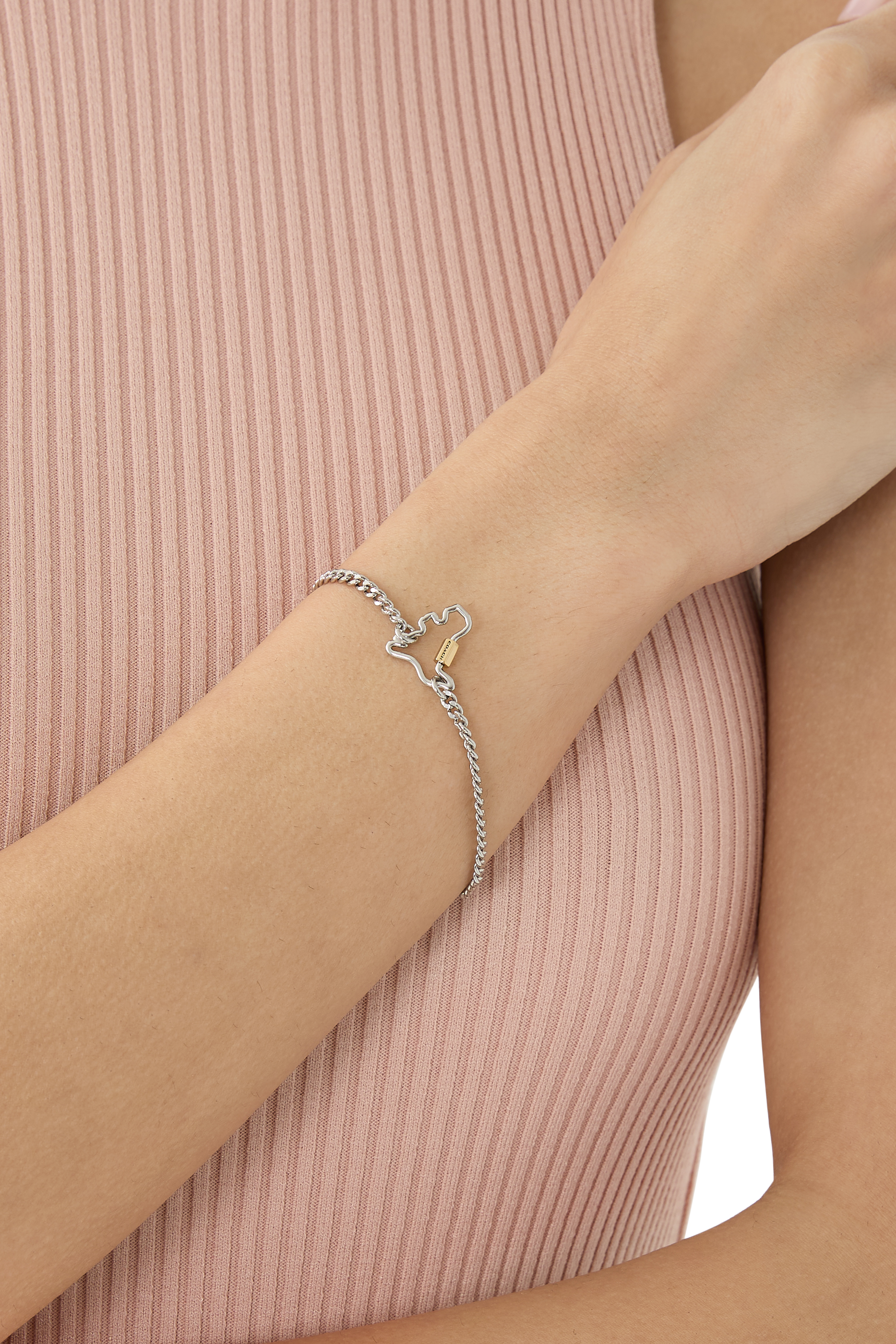 Carabiner Rexy Bracelet, Brass & Cubic Zirconia