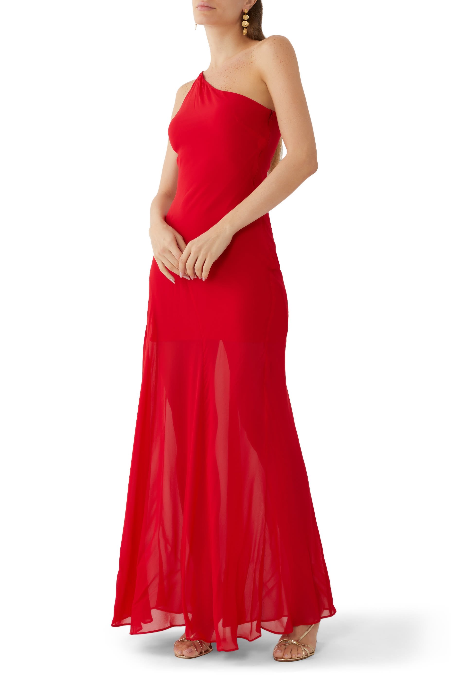 Amina One Shoulder Panelled Maxi Dress