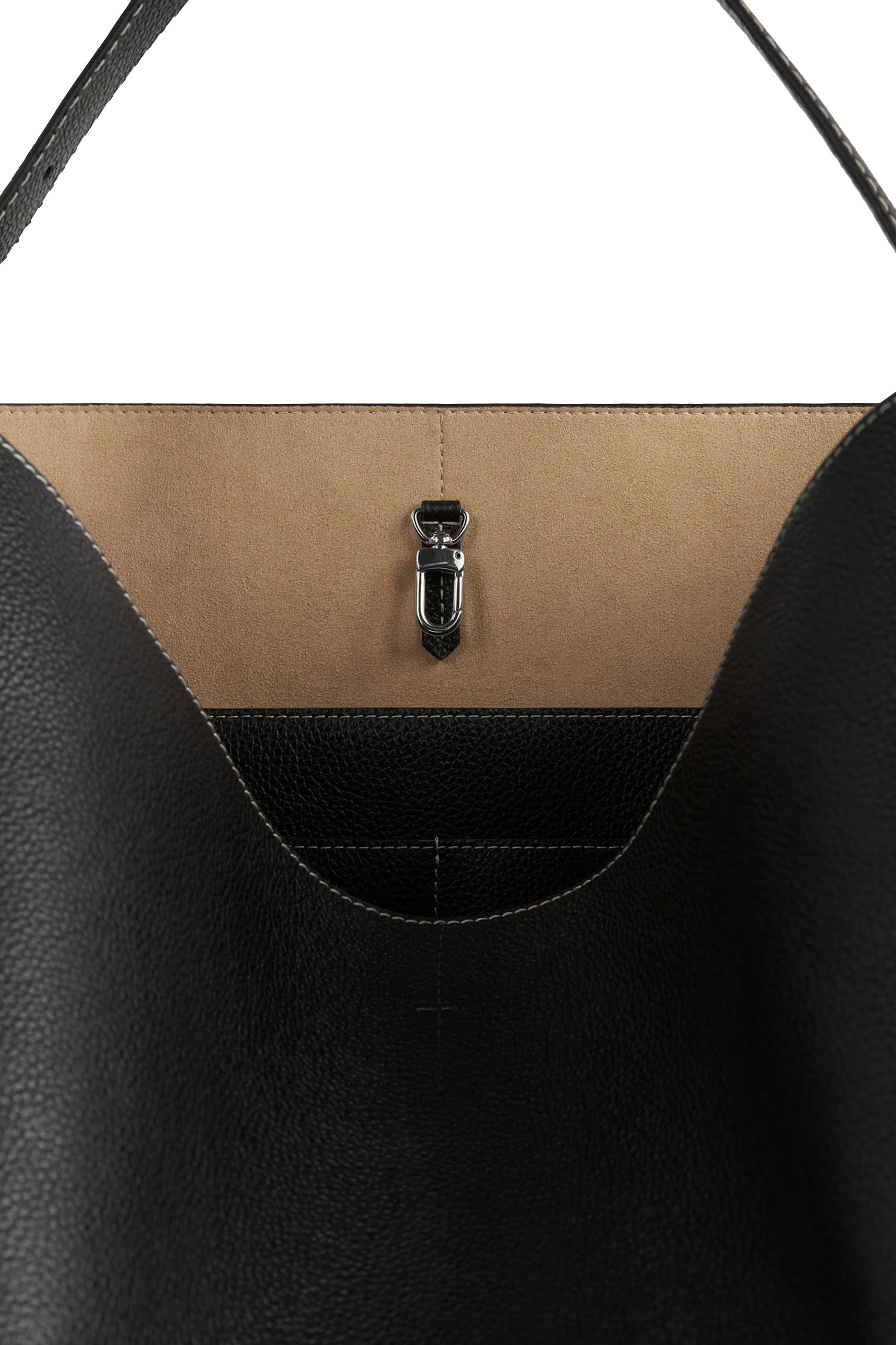 Belted Leather Tote Bag