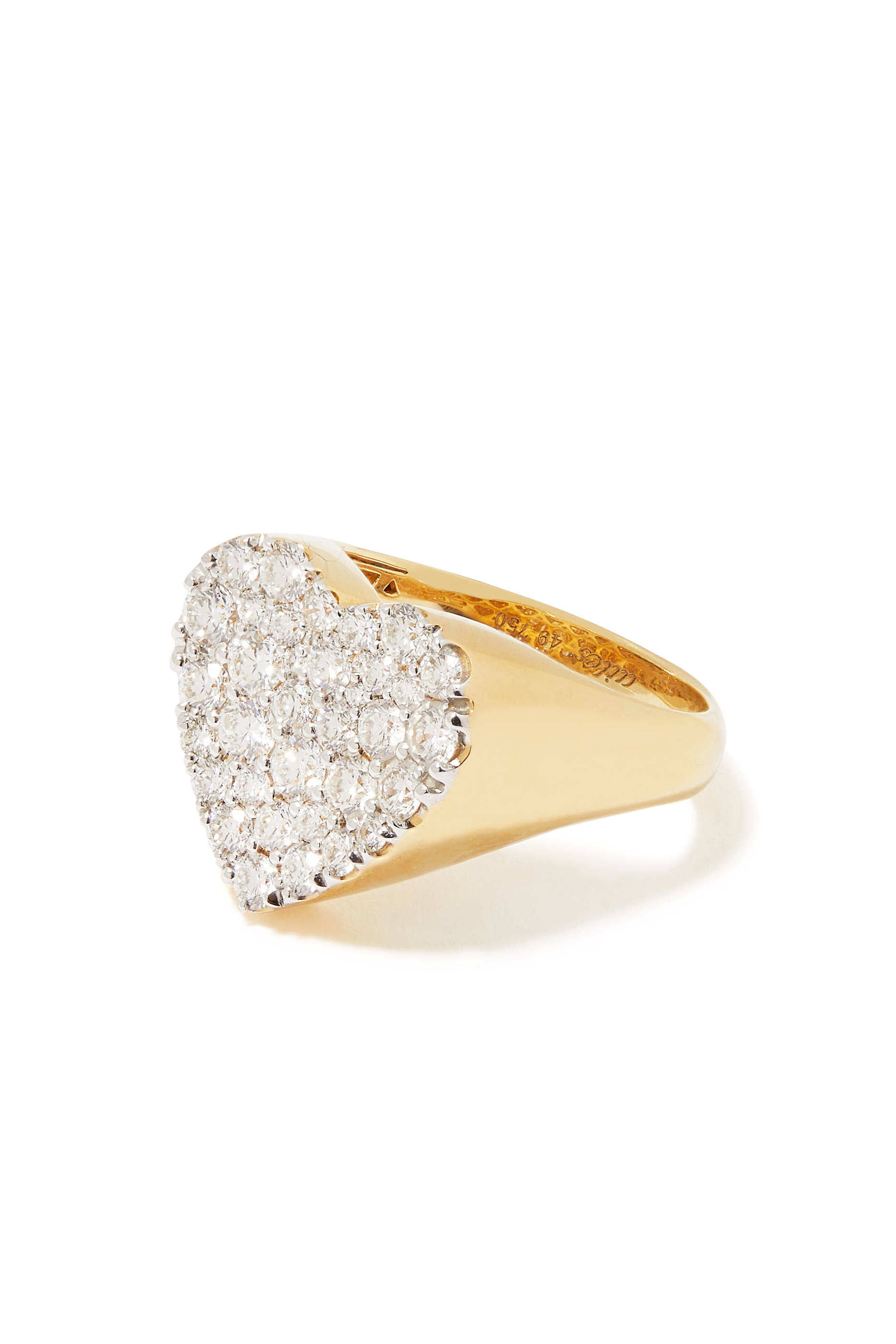 Heart Pinky Ring, 18k Yellow Gold & Diamonds