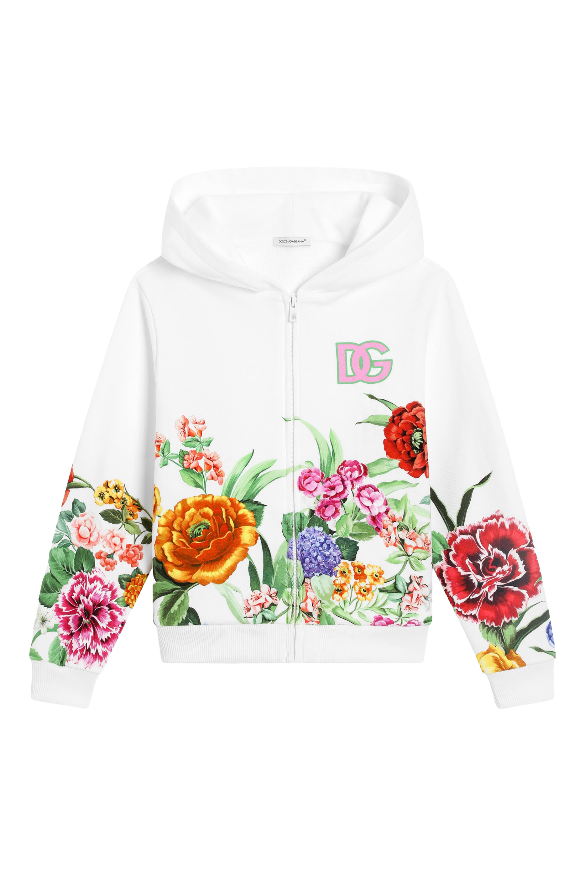 Kids Floral Print Zip Through Hoodie