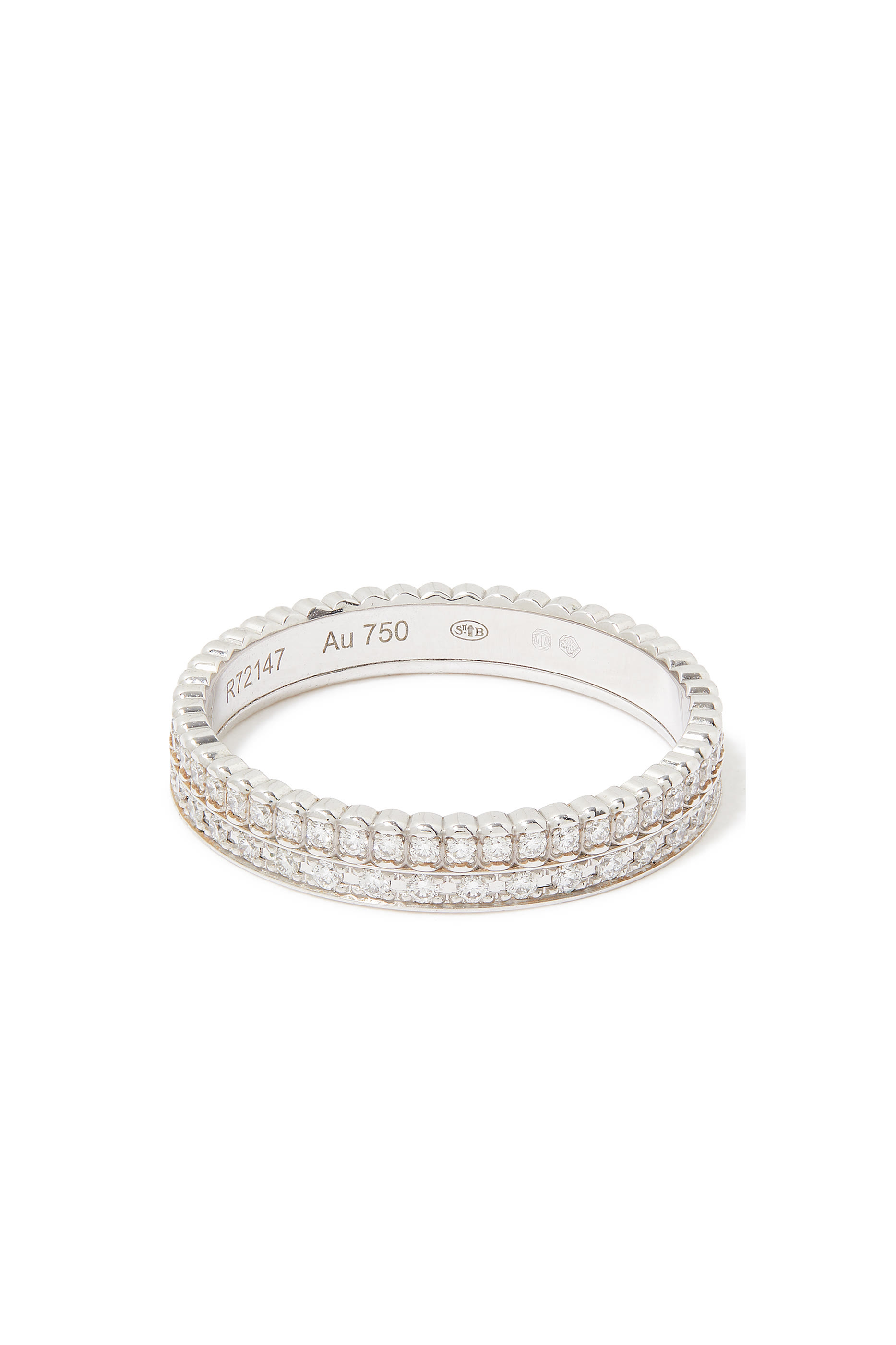 Quatre Radiant Edition Wedding Band, 18K White Gold & Diamonds