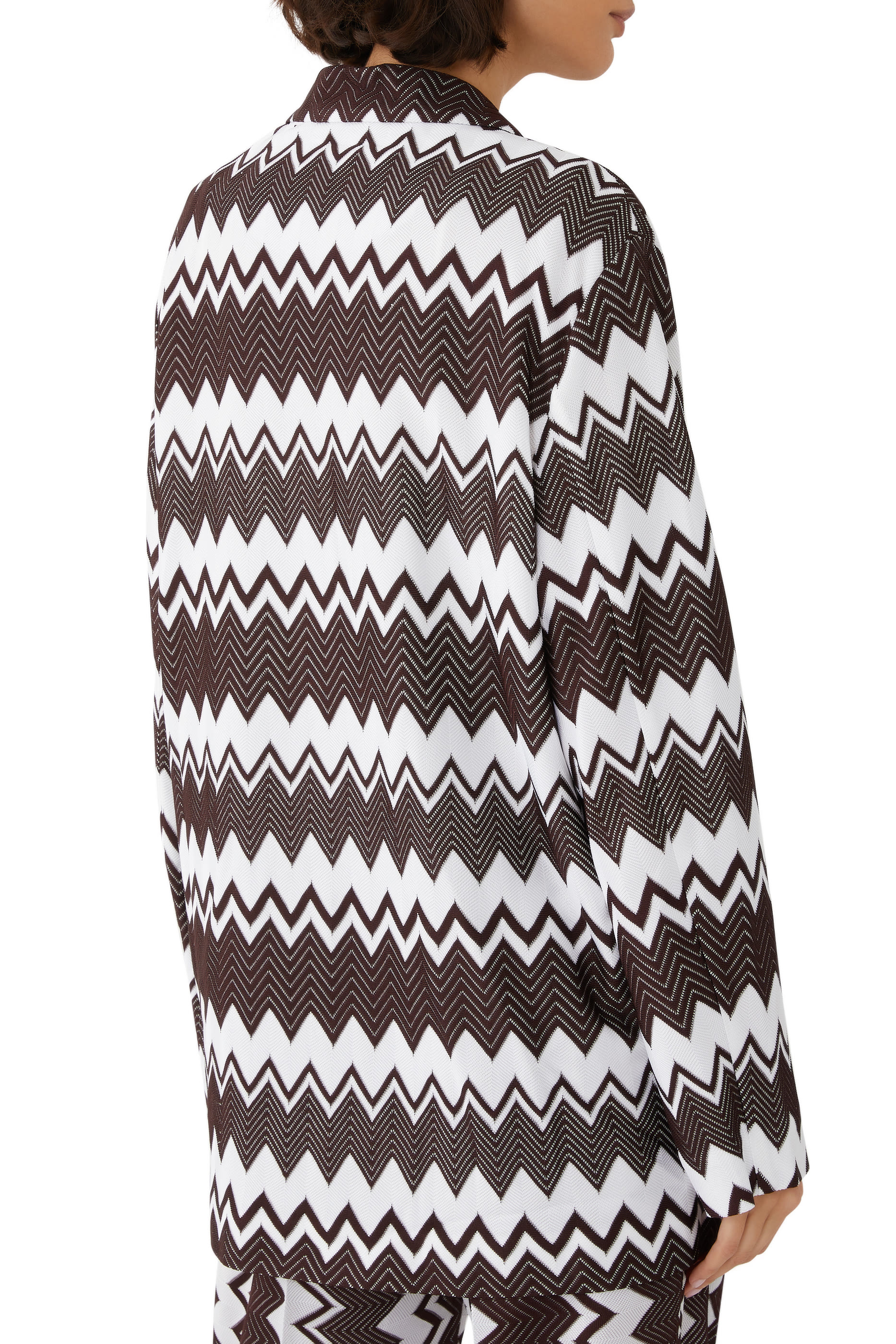 Zigzag Raschel Double Breasted Blazer