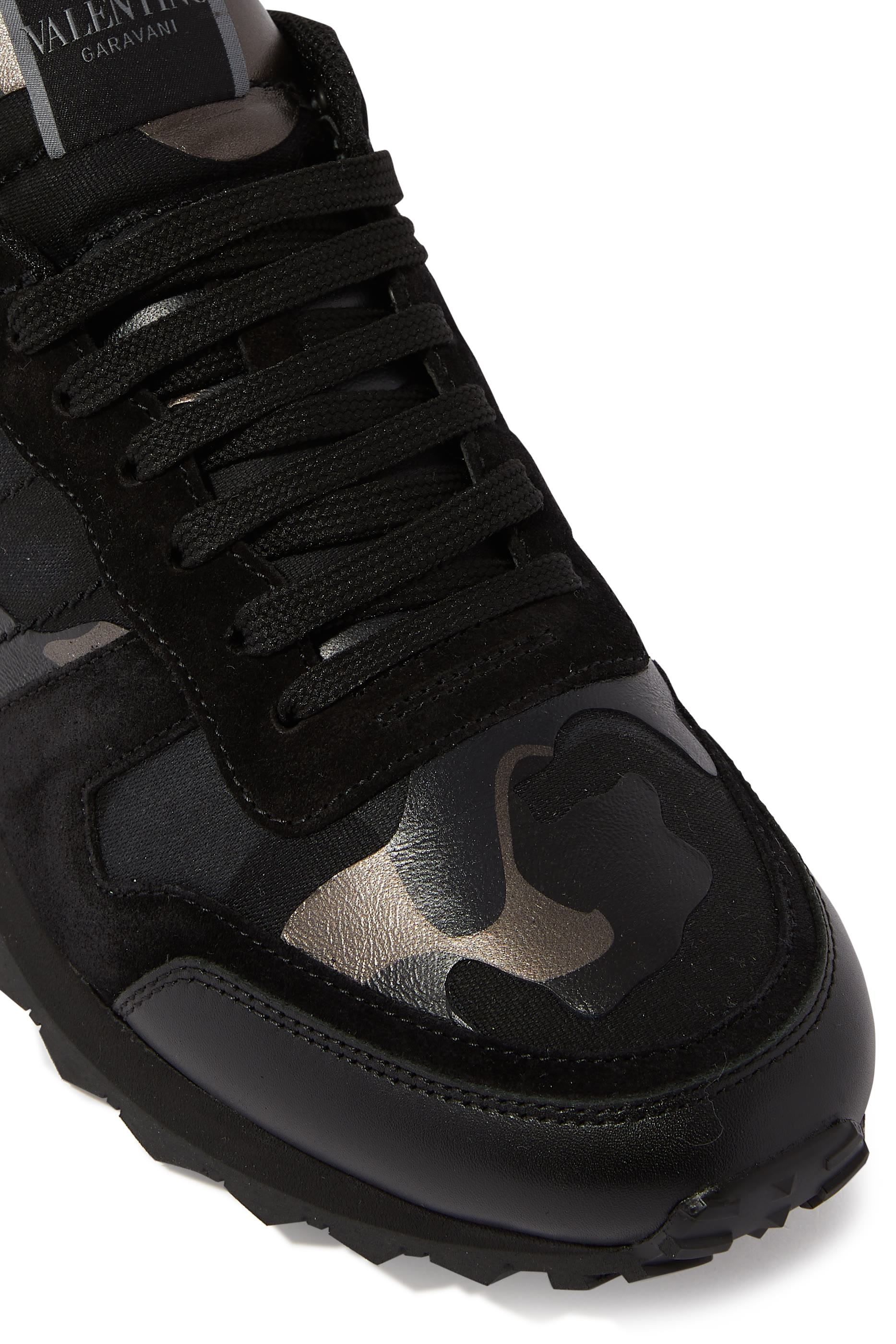 Valentino Garavani Rockstud Camouflage Leather Sneakers