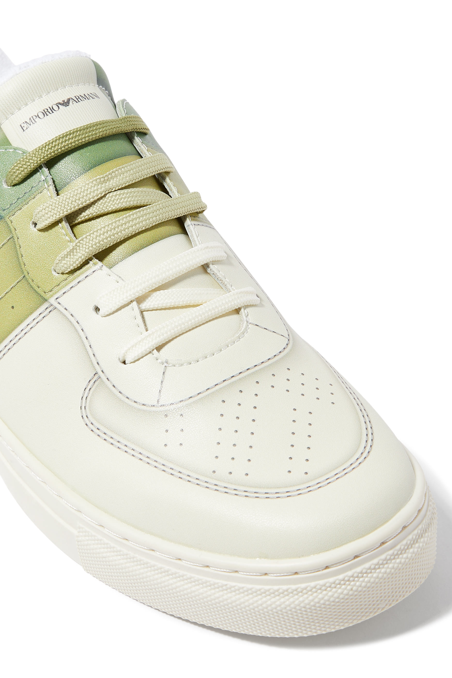 Kids EA Logo Leather Sneakers