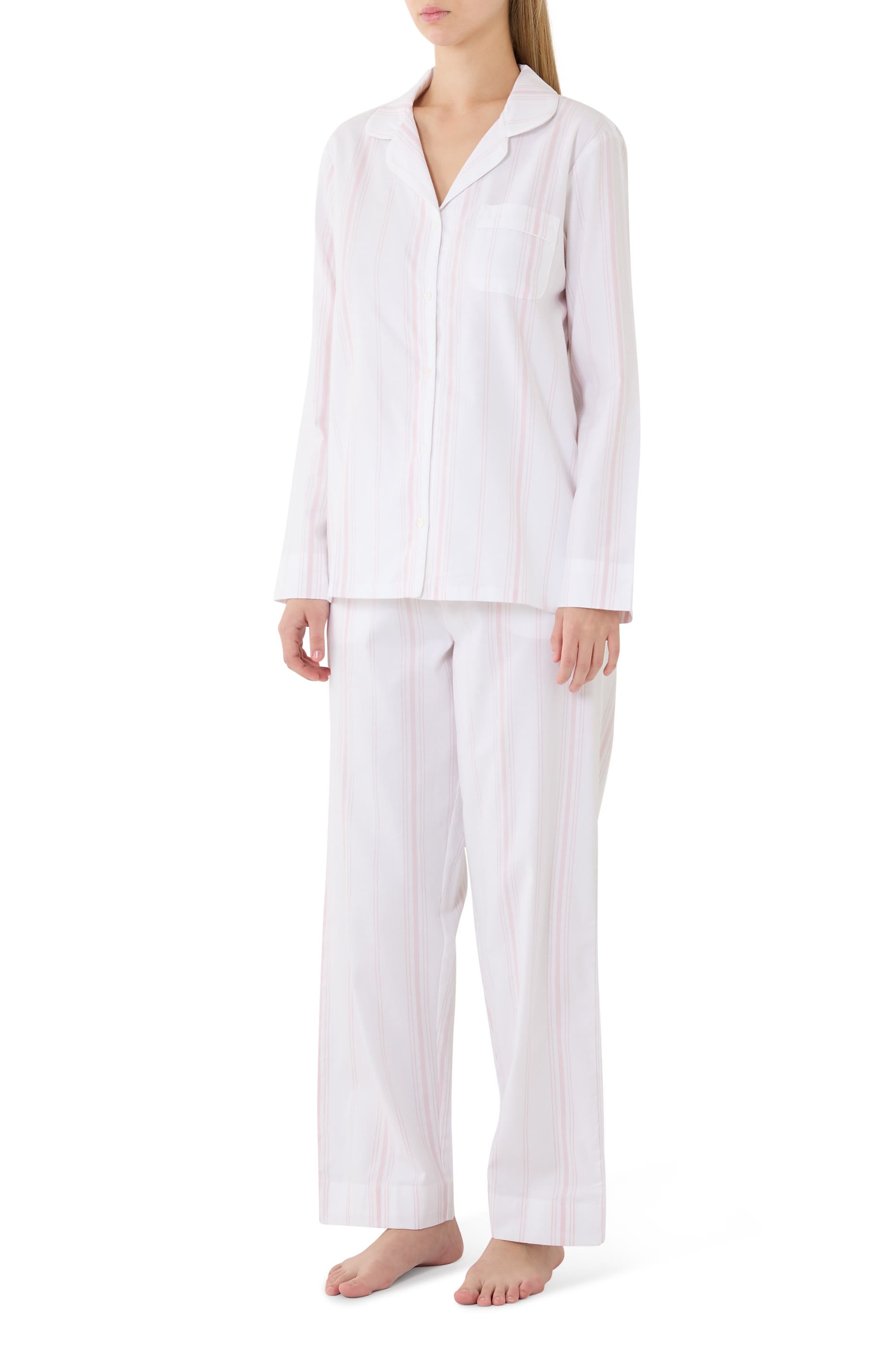 Brushed Cotton Stripe Classic Pajama Set