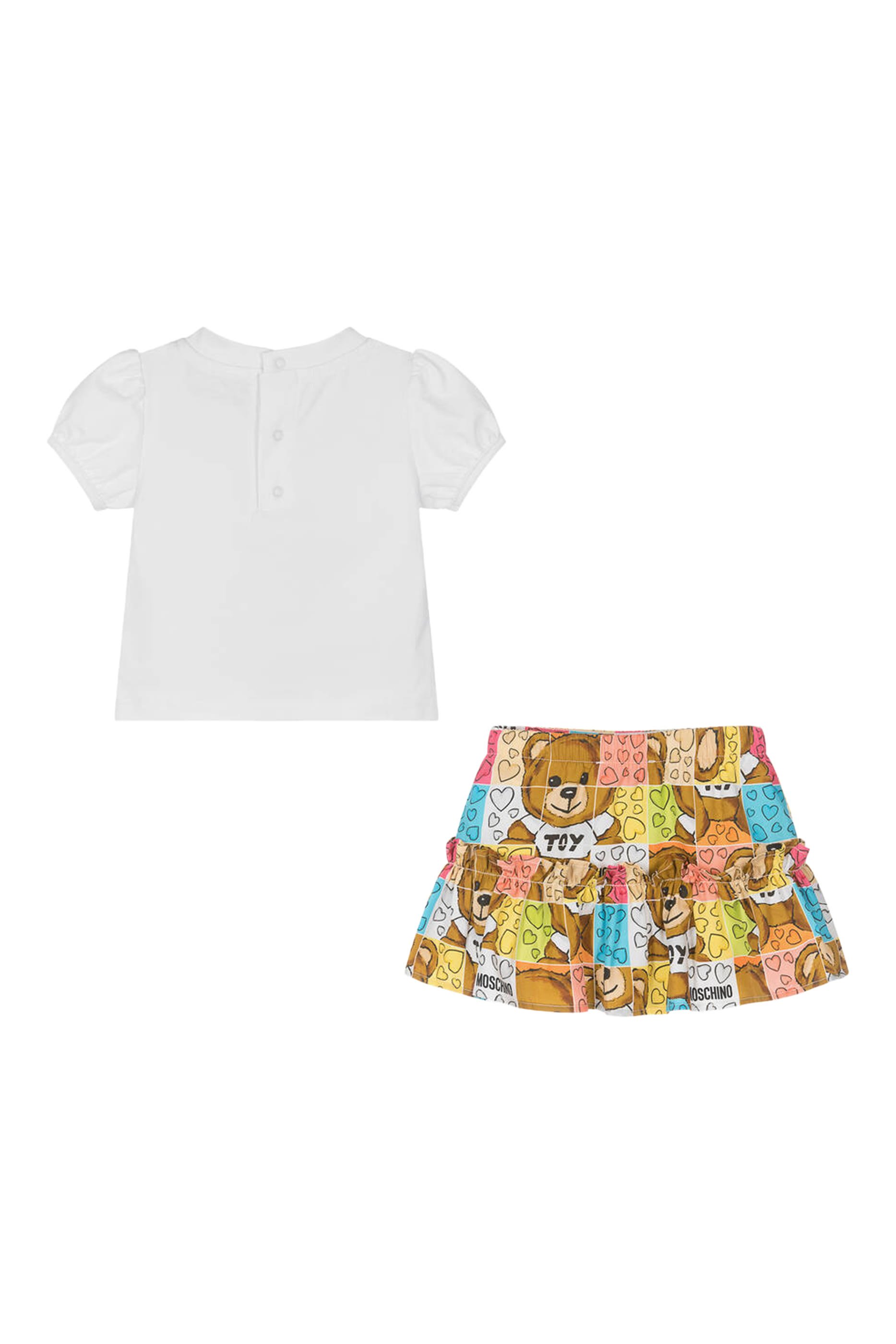 Kids Teddy Logo T Shirt & Skirt Set