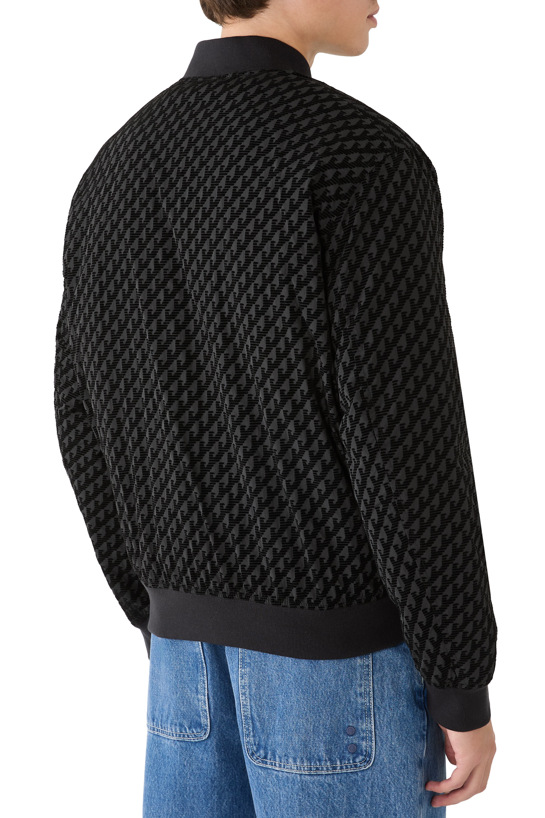 Logo Flocking Down Blouson Jacket
