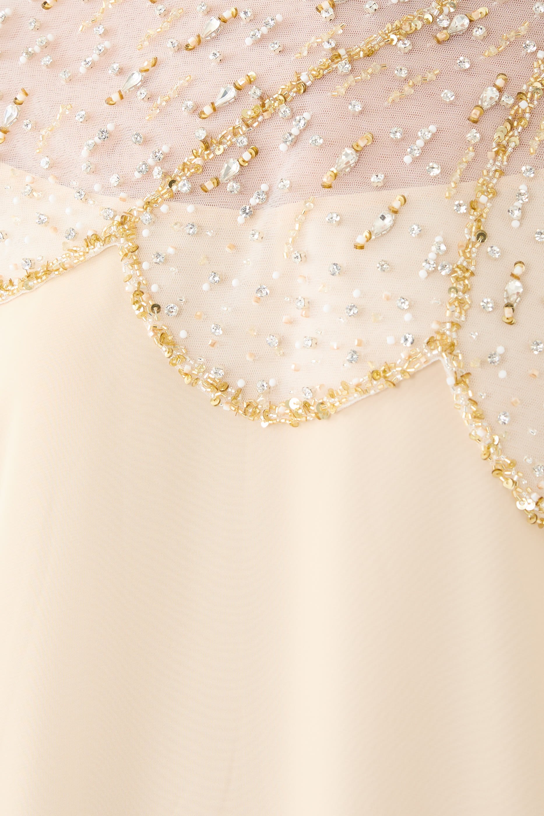 Scalloped Embellished Maxi Dress