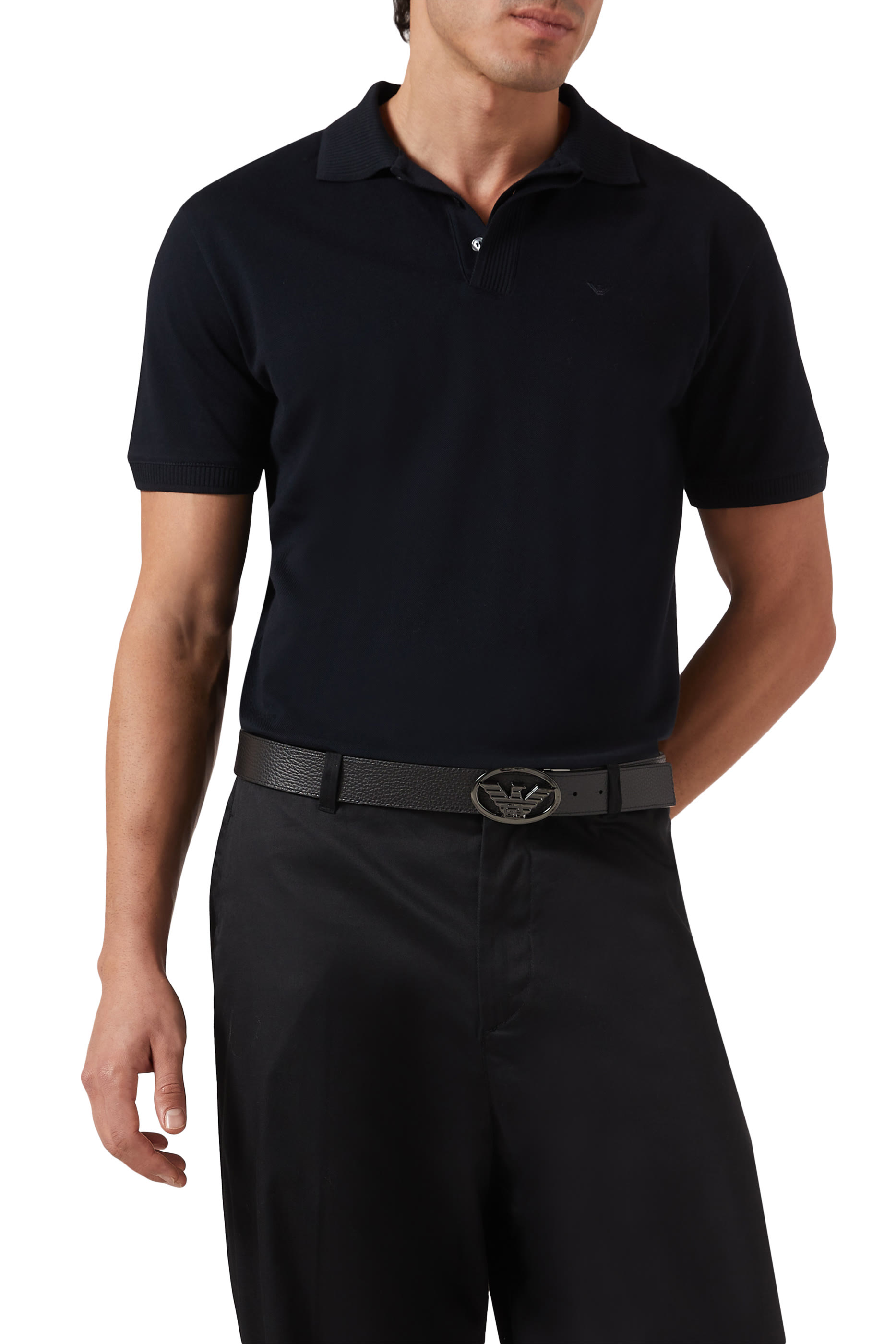 Eagle Plate Smooth Leather Belt