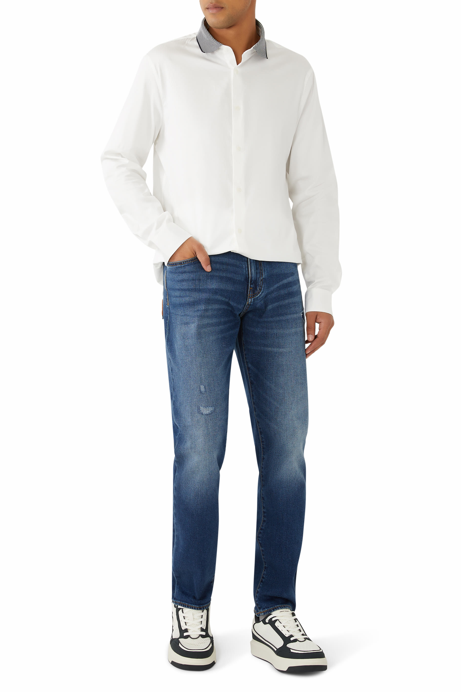 Slim Fit Stretch Cotton Shirt