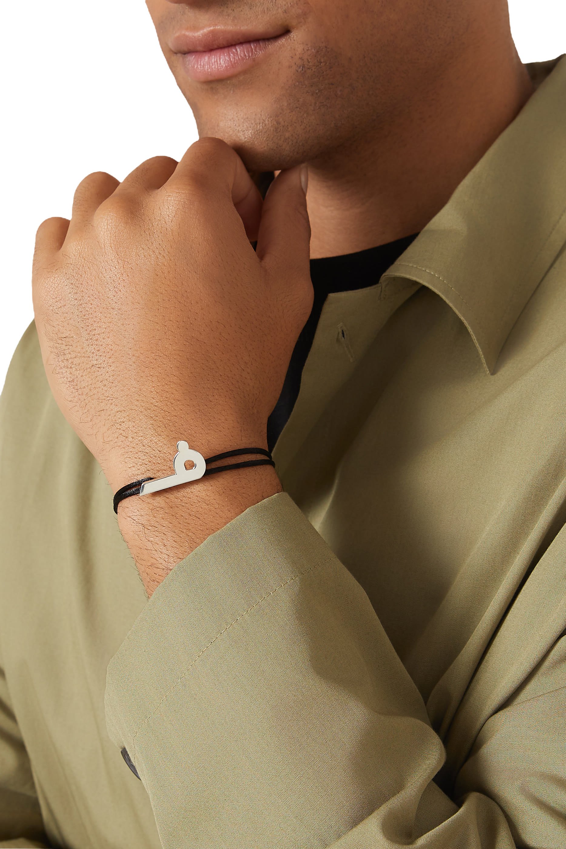 Arabic Letter 'Faa' Bracelet, Sterling Silver