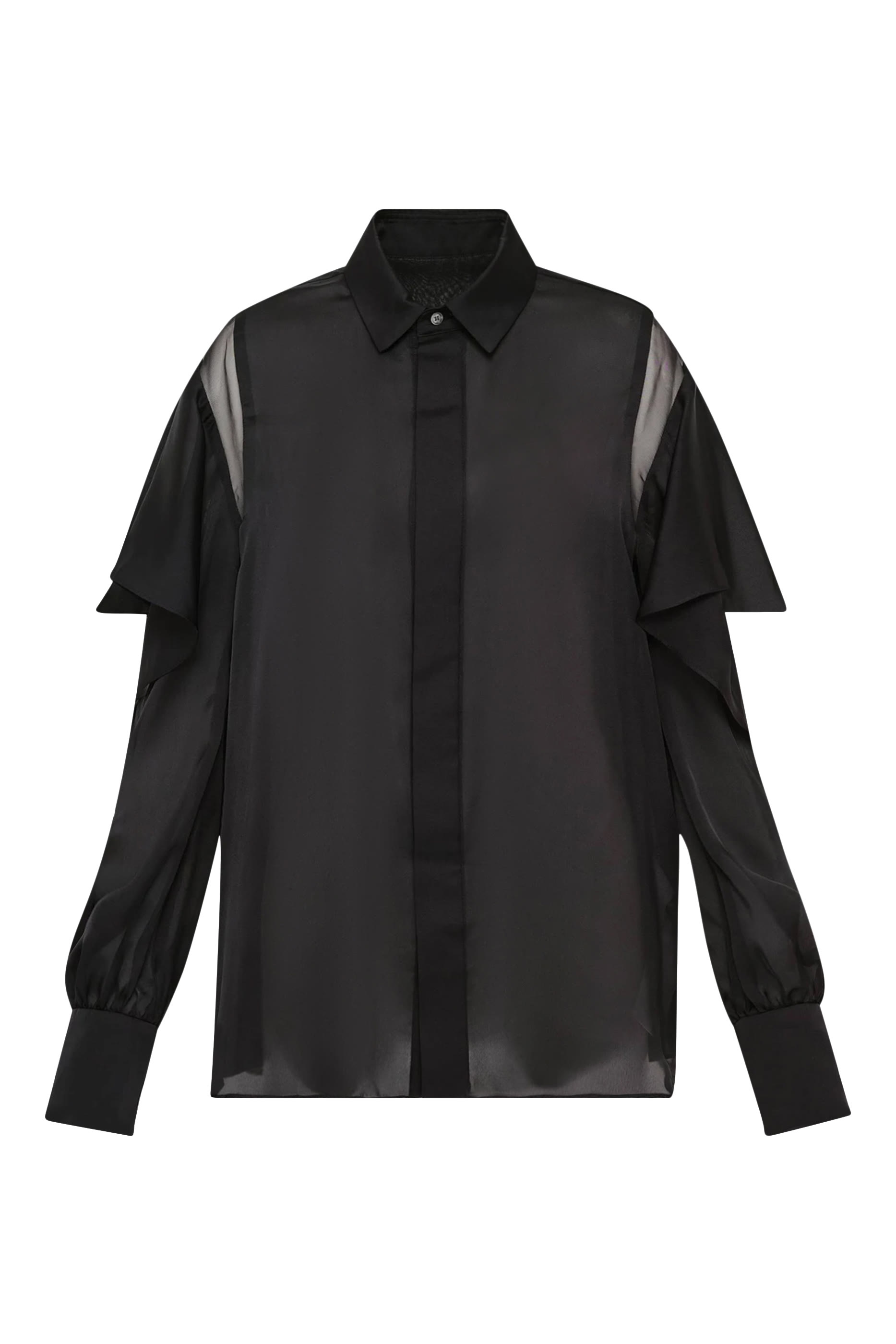 Satin x Chiffon Shirt