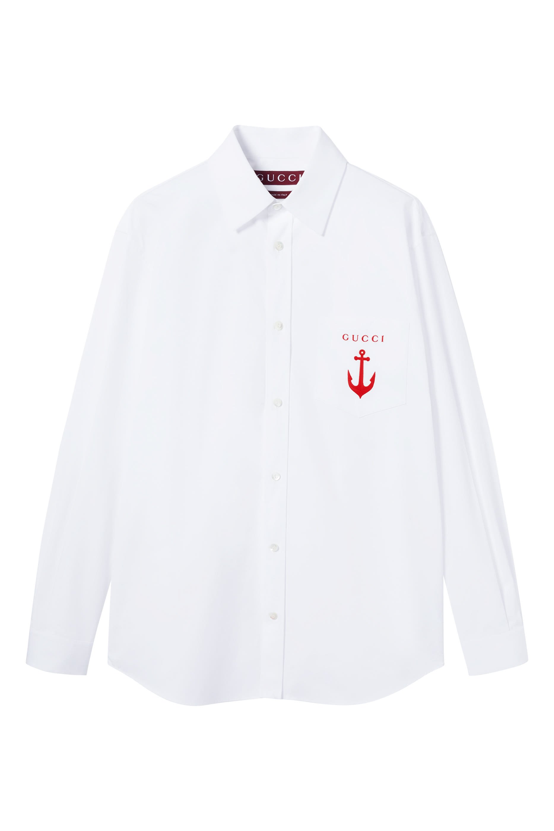 Logo Anchor Embroidery Cotton Poplin Shirt