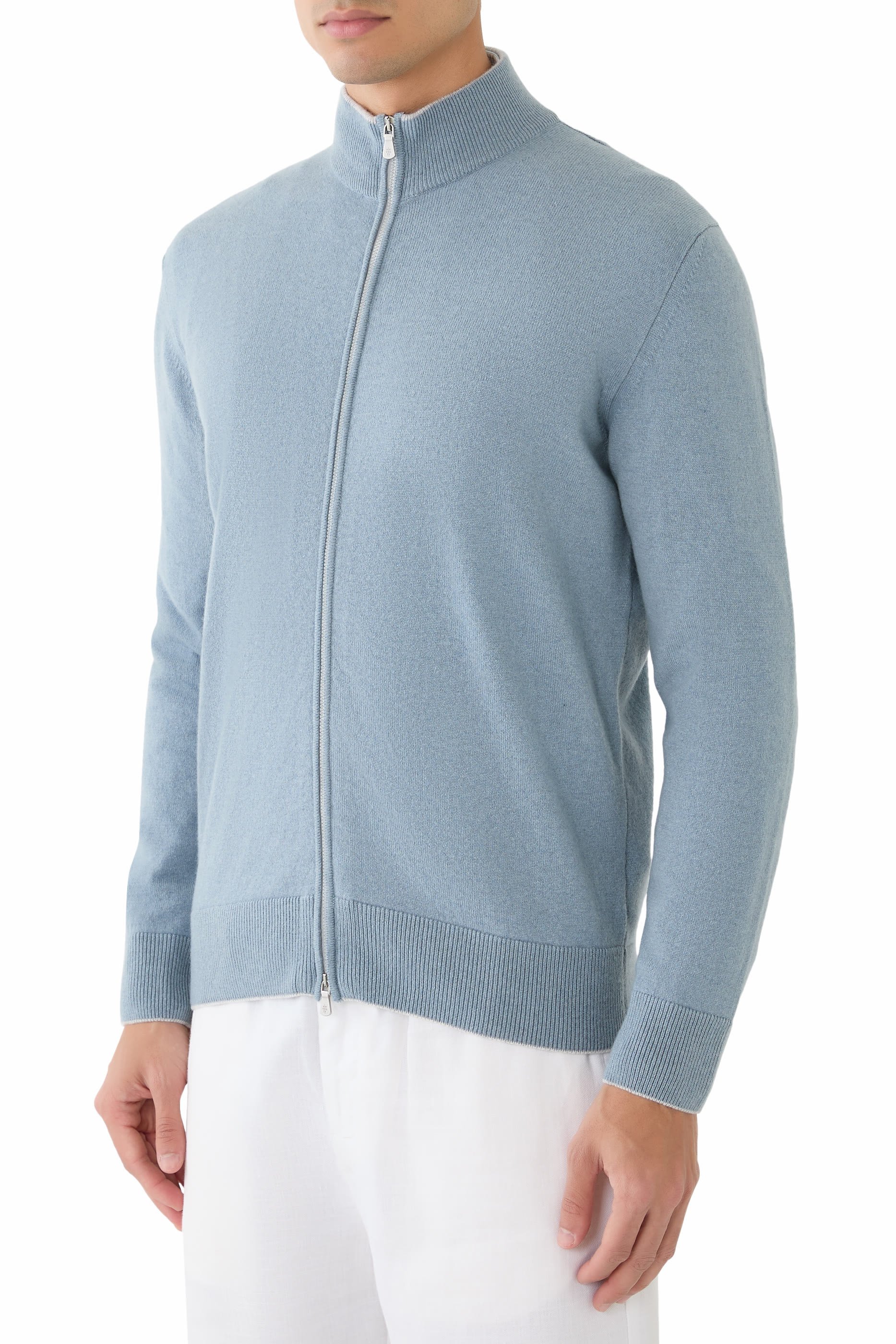 Cashmere Zip-Up Sweater
