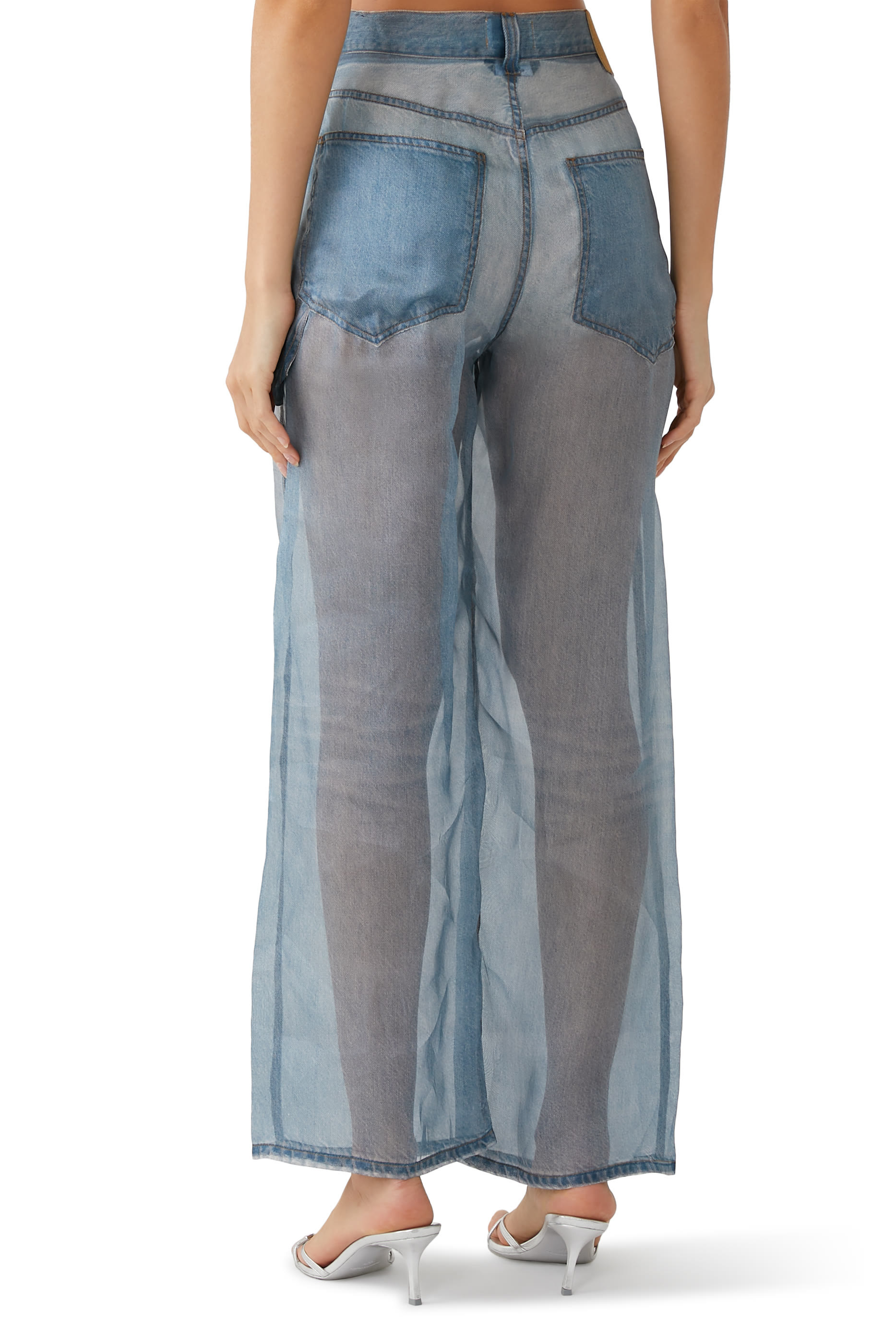 Winona Printed Sheer Denim Pants