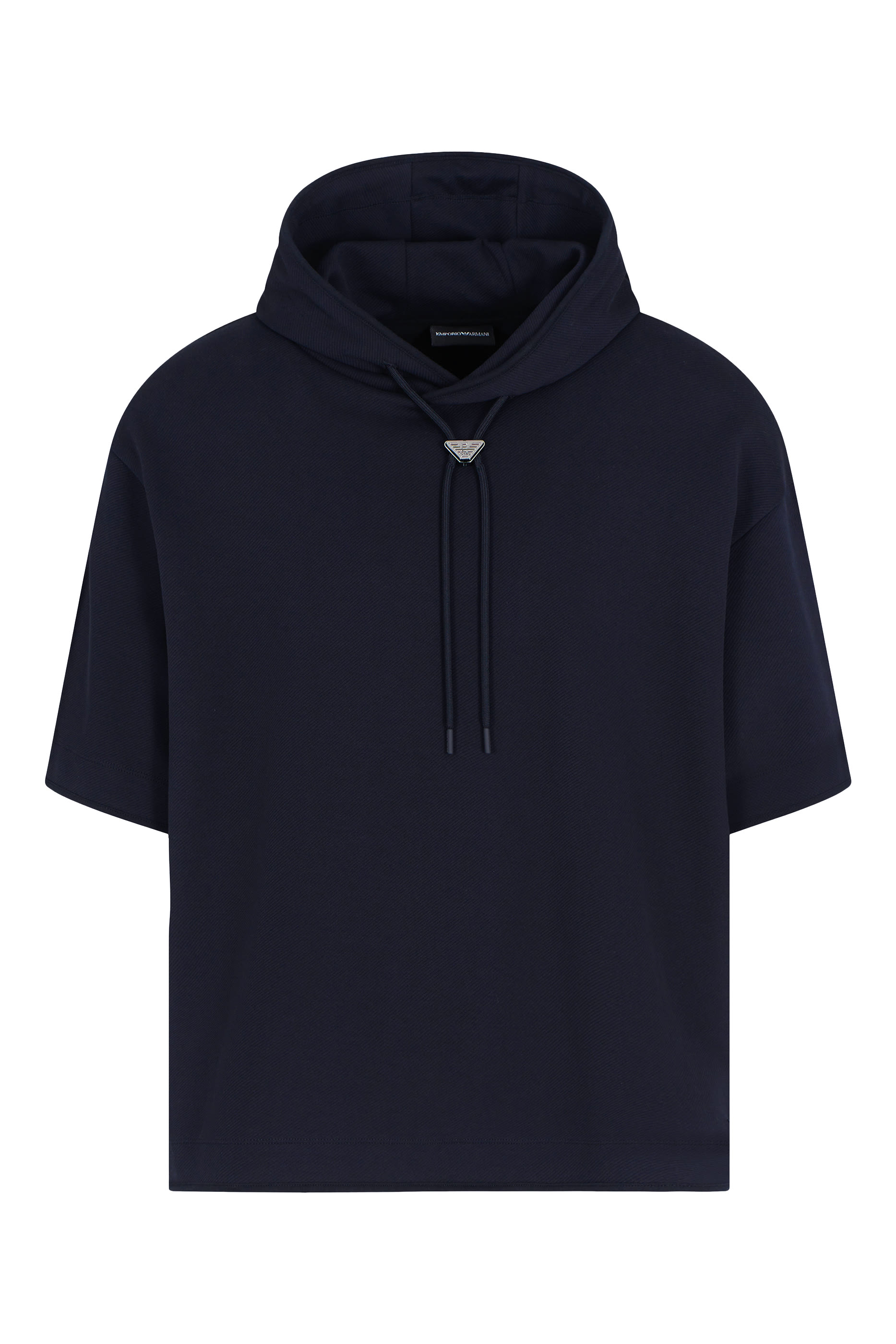 Short-Sleeved Oversized Jersey Hooded Sweatshirt