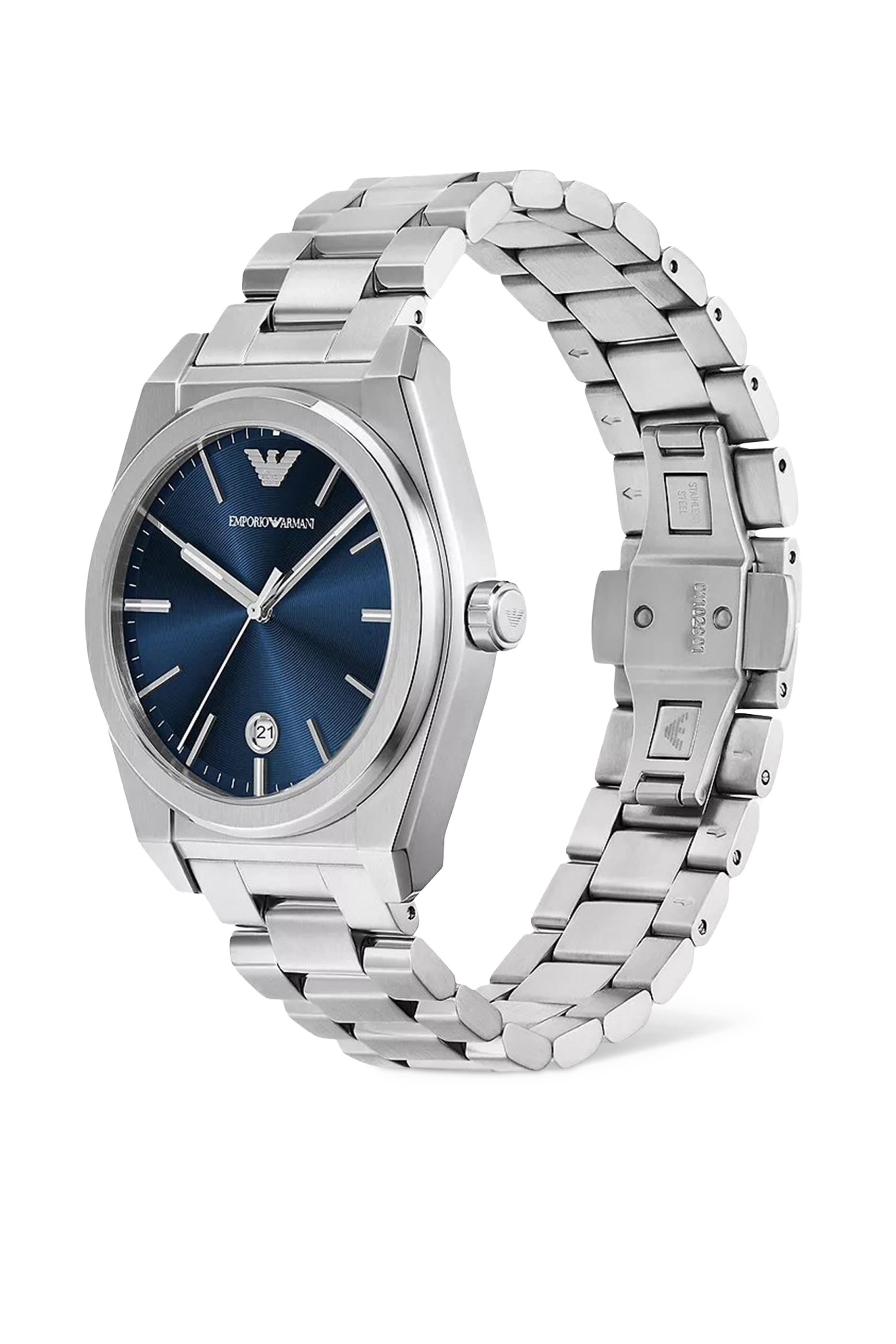 Three-Hand Date Stainless Steel Watch