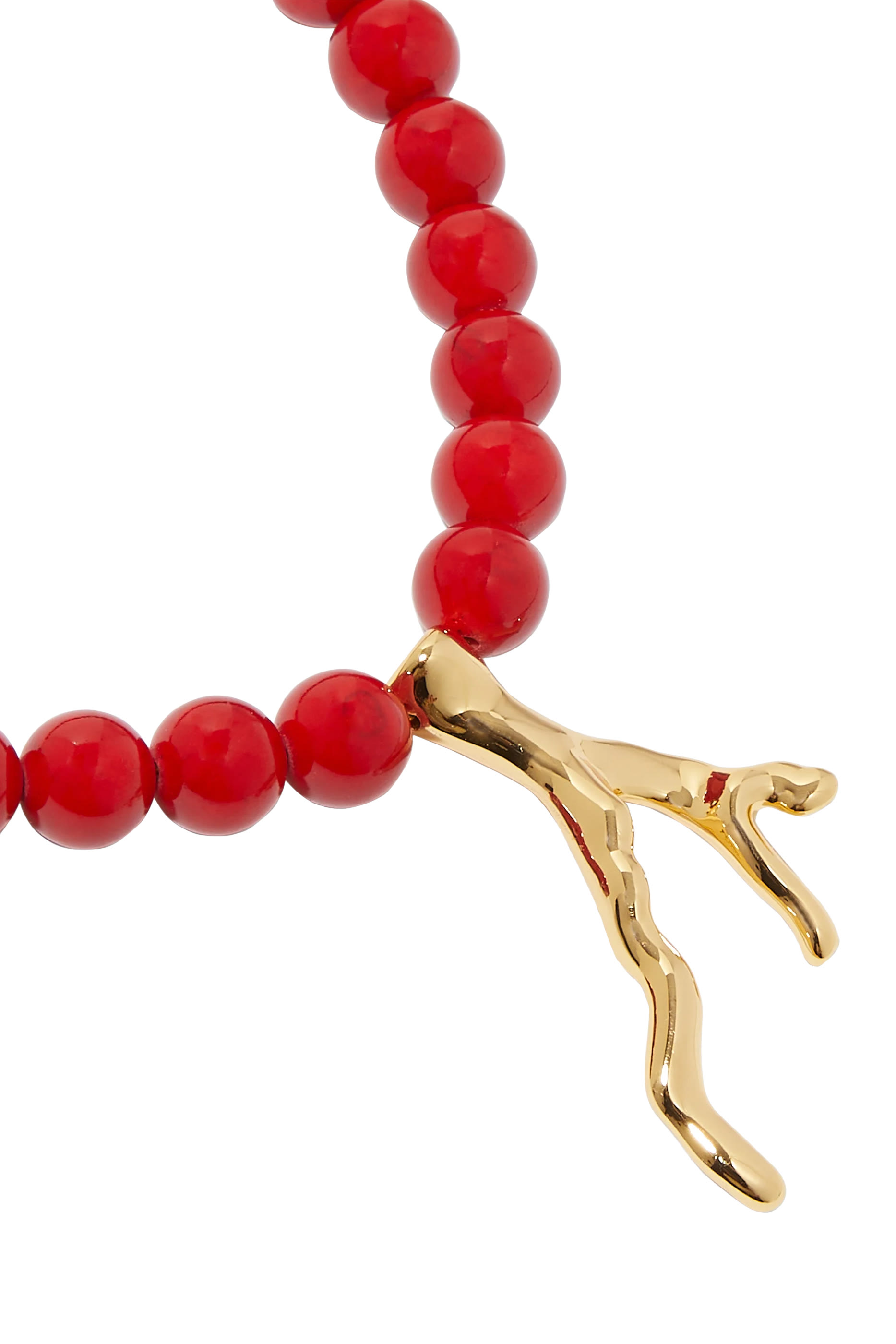 Pearls with Coral Charm Necklace