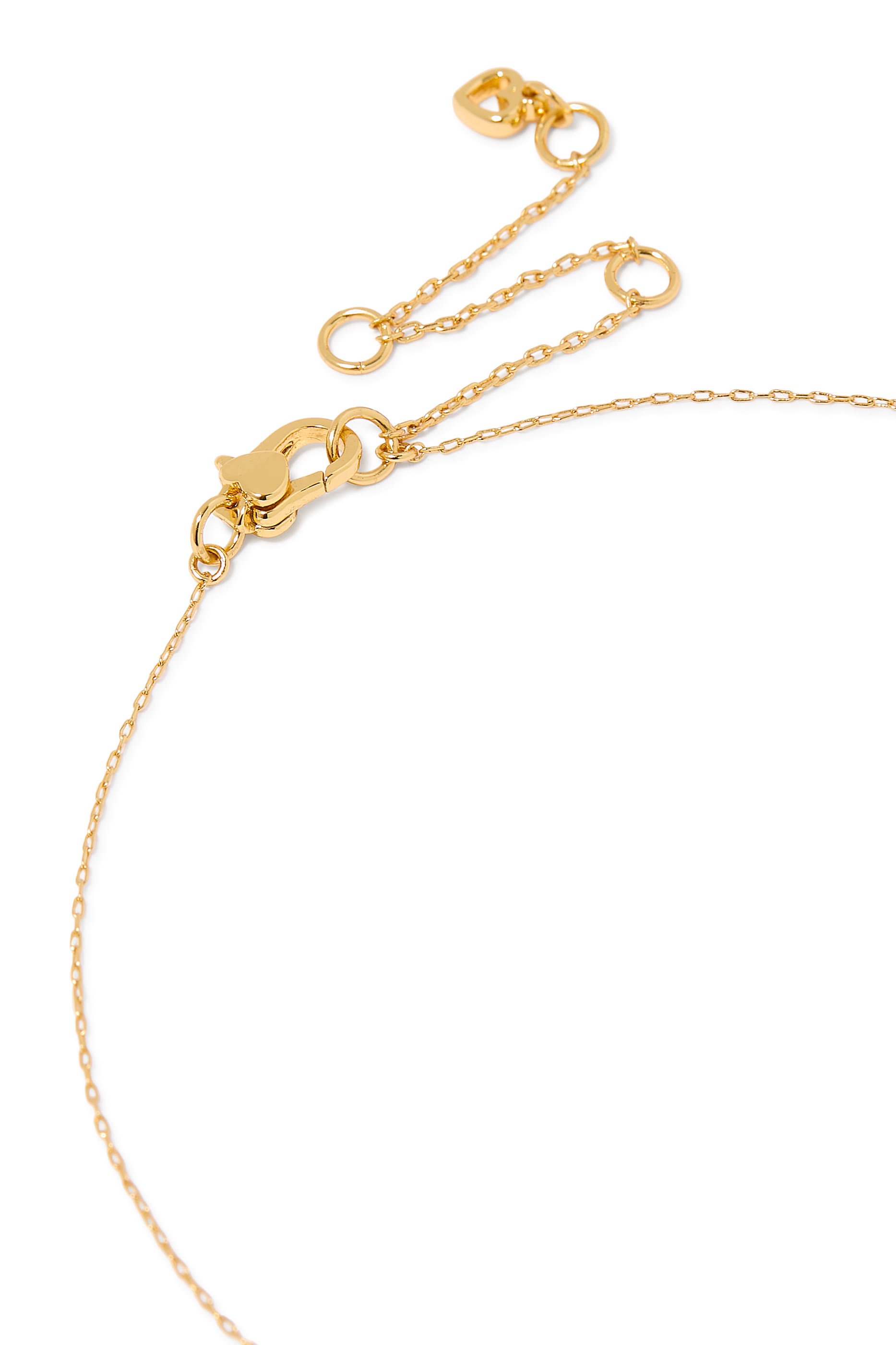 R Initial Mini Pendant, Plated Metal