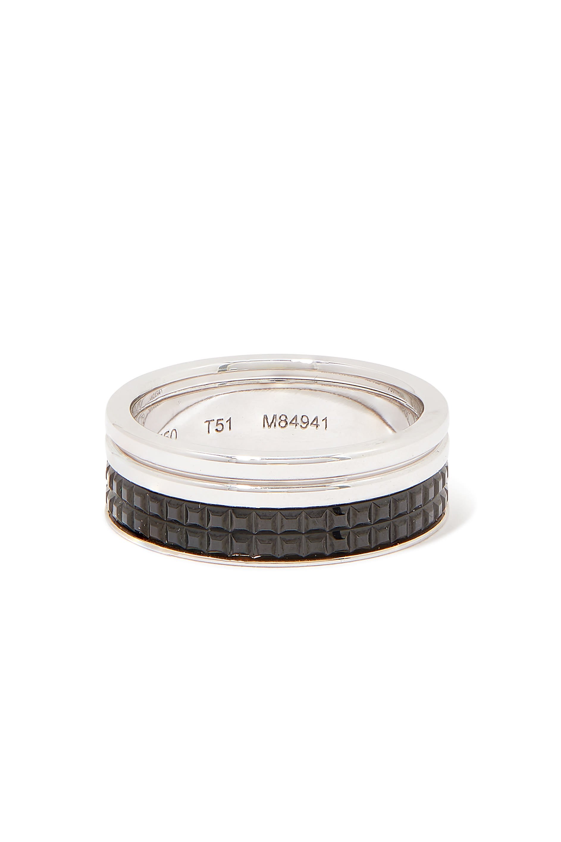 Quatre Black Edition Wedding Band, 18k White Gold