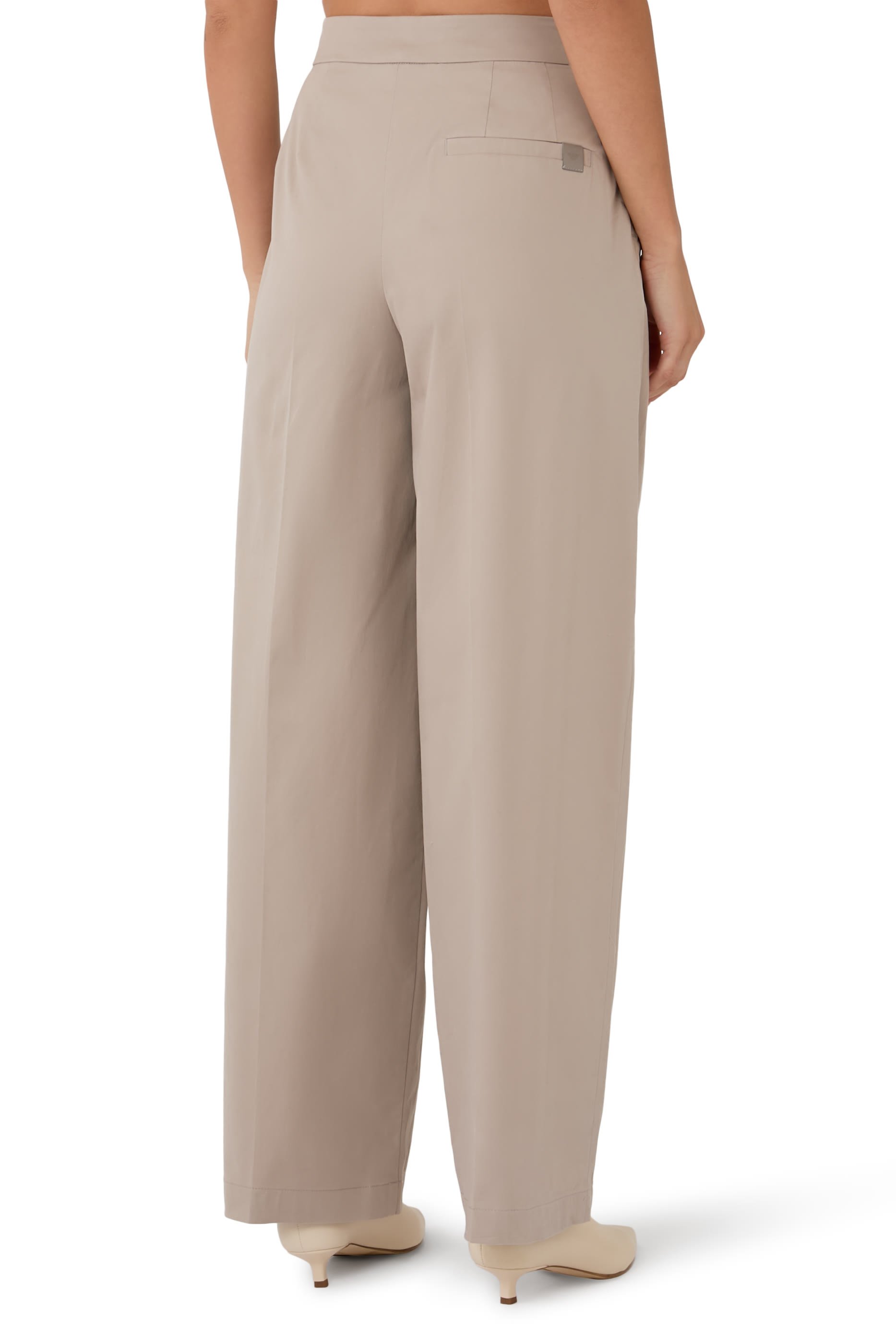 Pleated Brushed Cotton Trousers