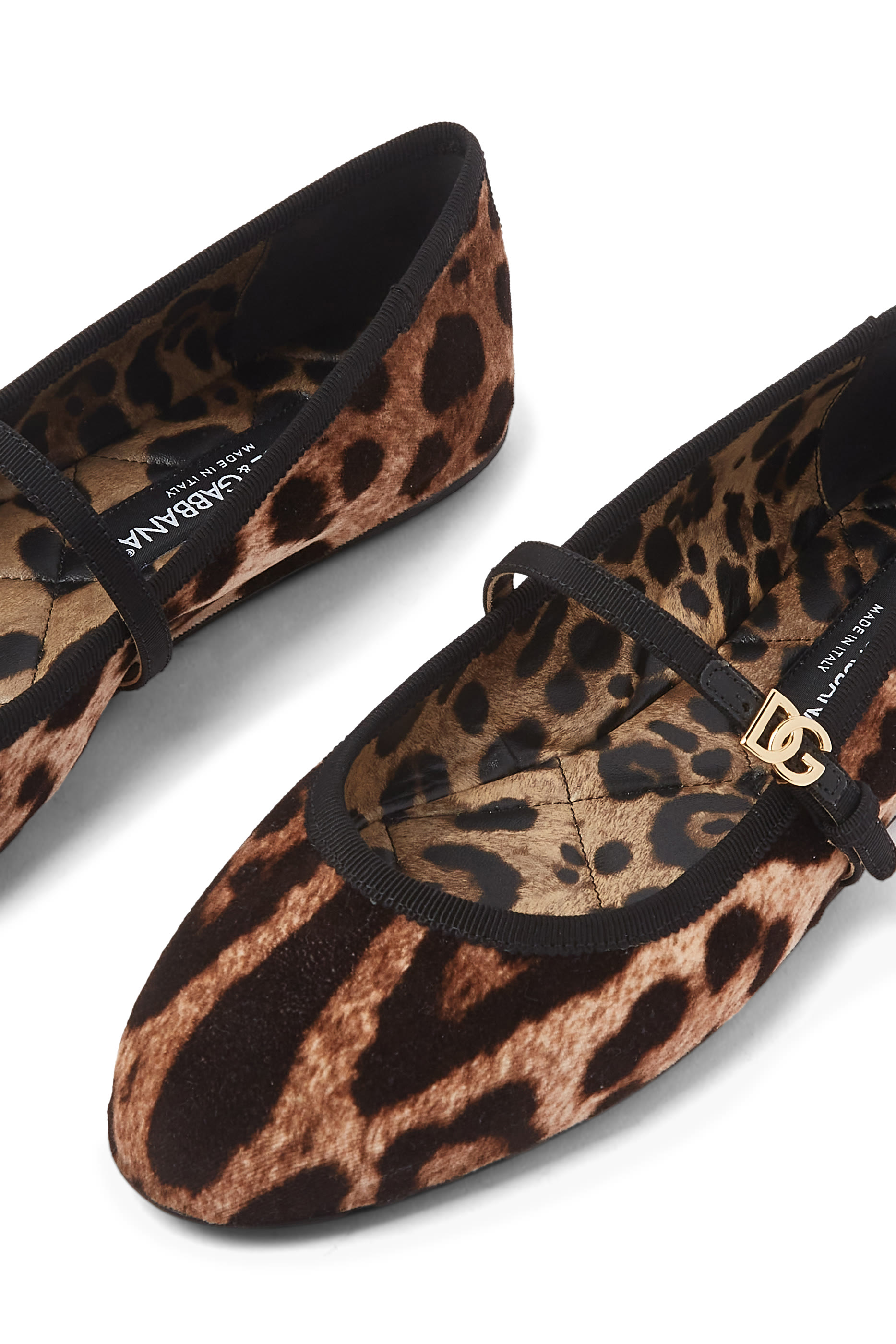 Printed Velvet Ballet Flats