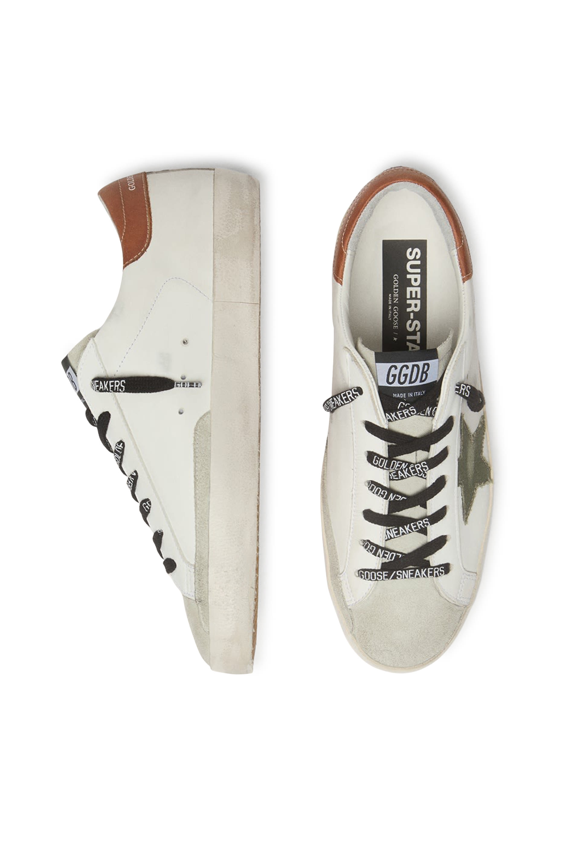 Men&rsquo;s Super-Star Sneakers with Canvas Star and Leather Heel Tab