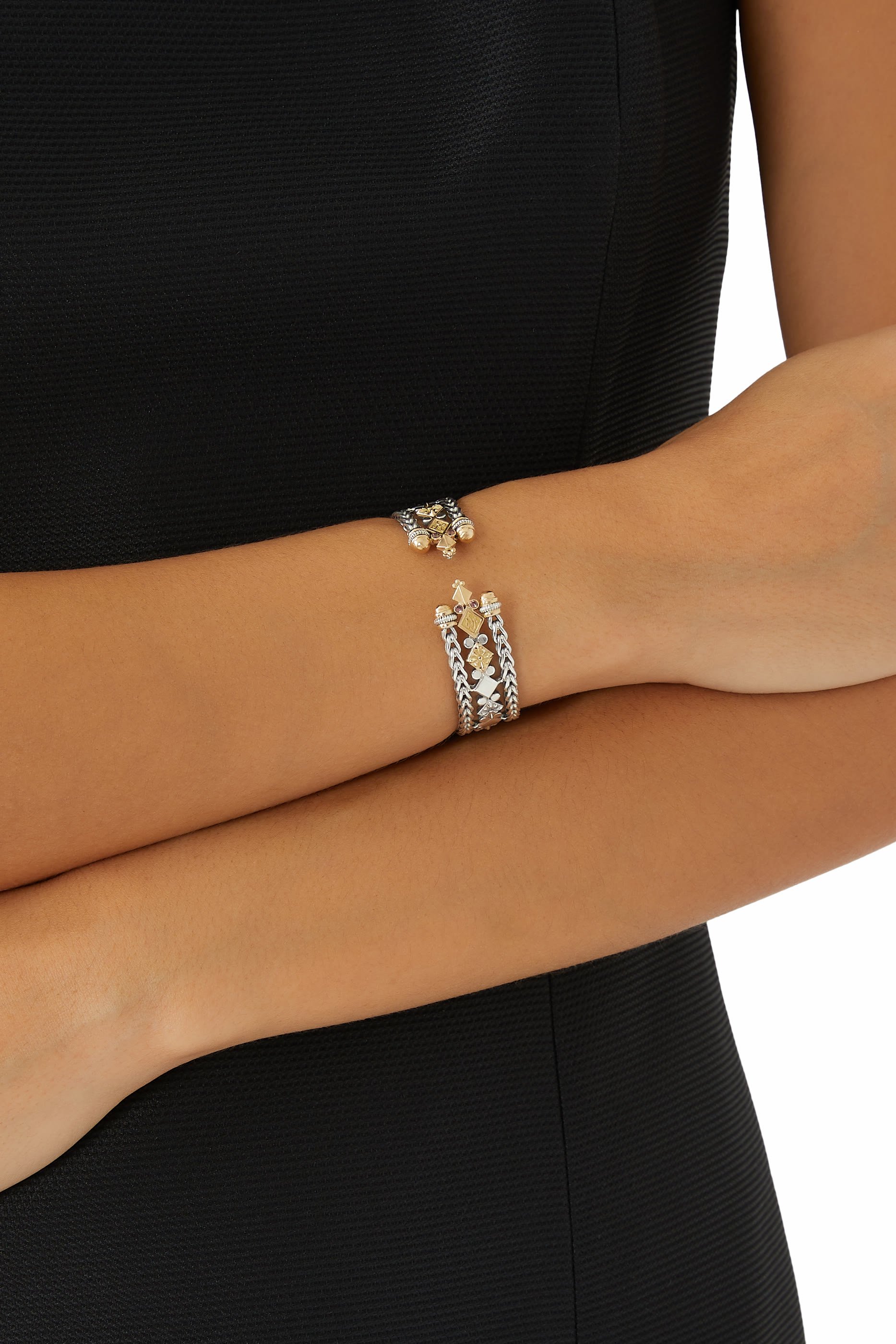 Roman Chain Bangle, 18k Yellow Gold & Turath Brown Zircon