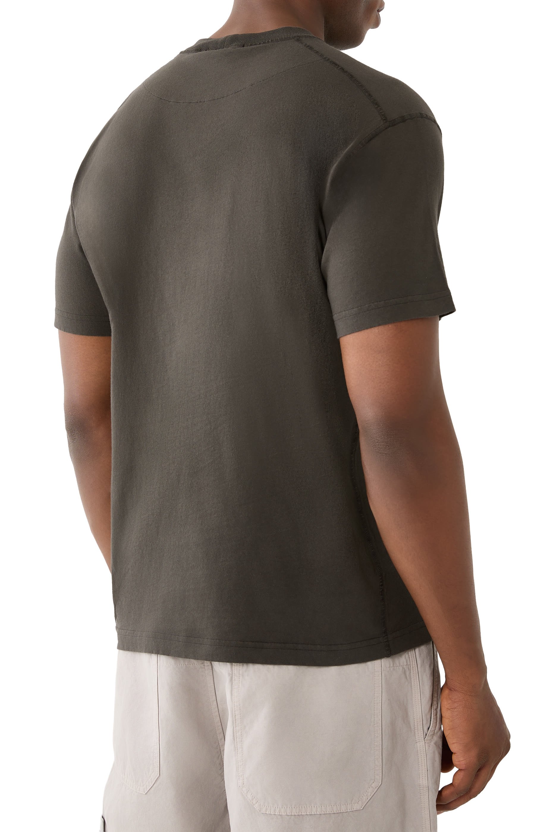 Organic Cotton Jersey &lsquo;Fissato&rsquo; Effect T-Shirt 