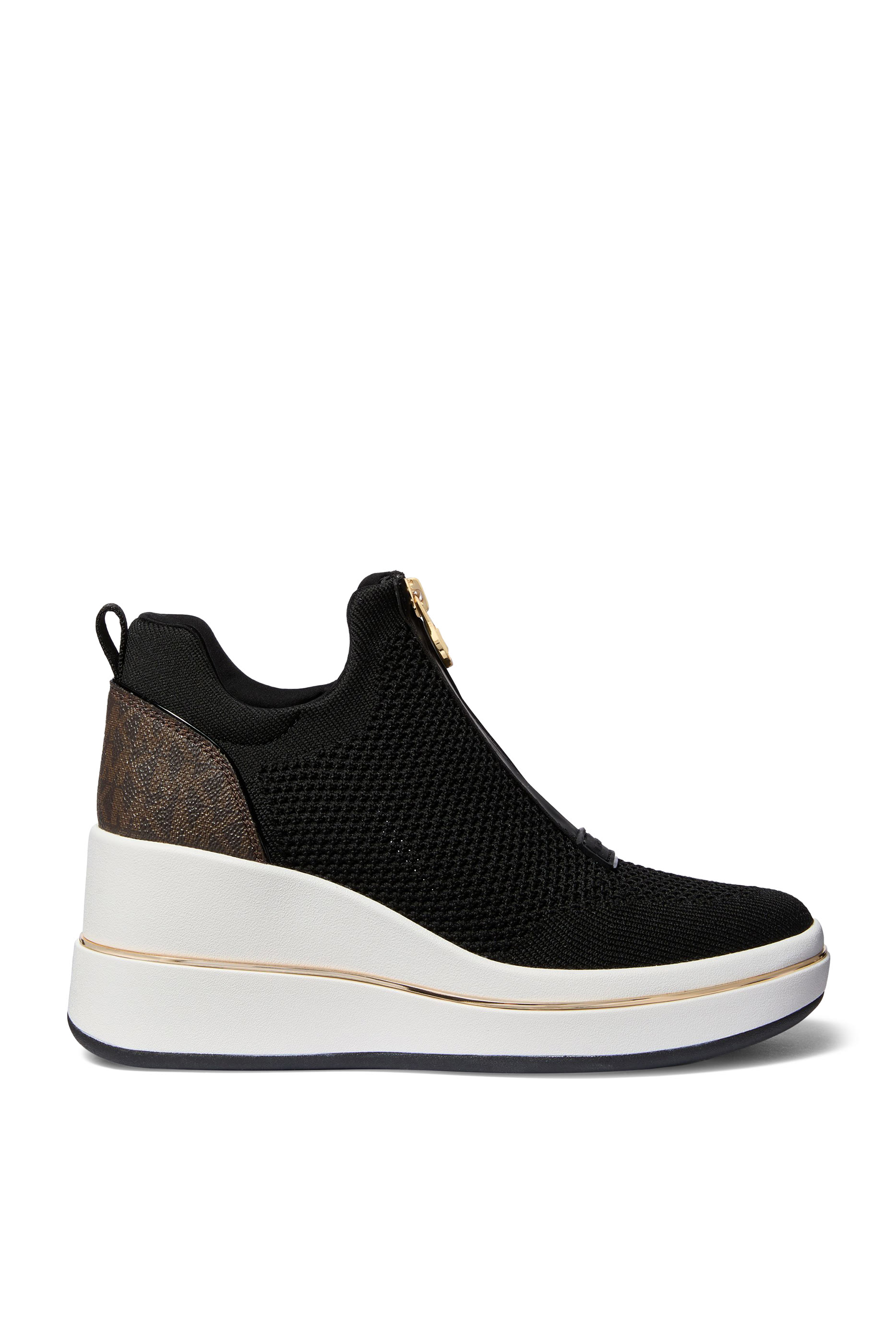 Emmy Mesh Zip-Up Wedge Trainer Sneakers