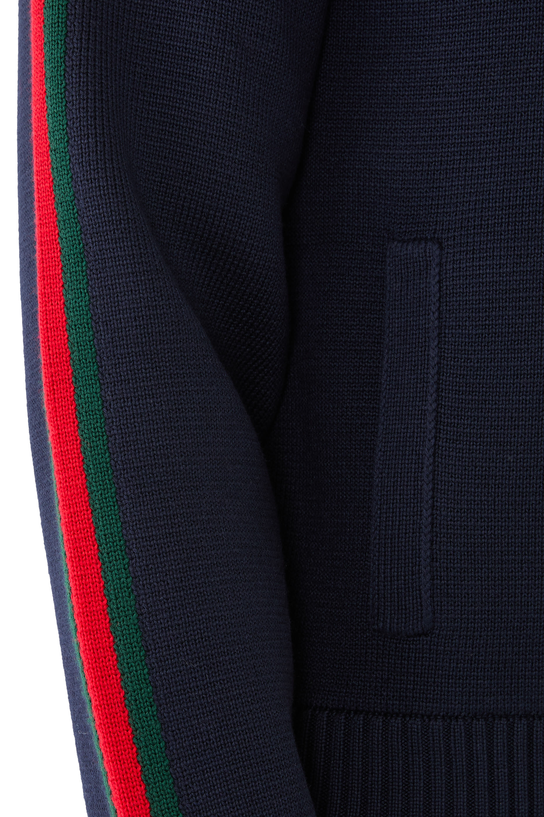  Woven Stitch Knit Wool Zip Jacket 