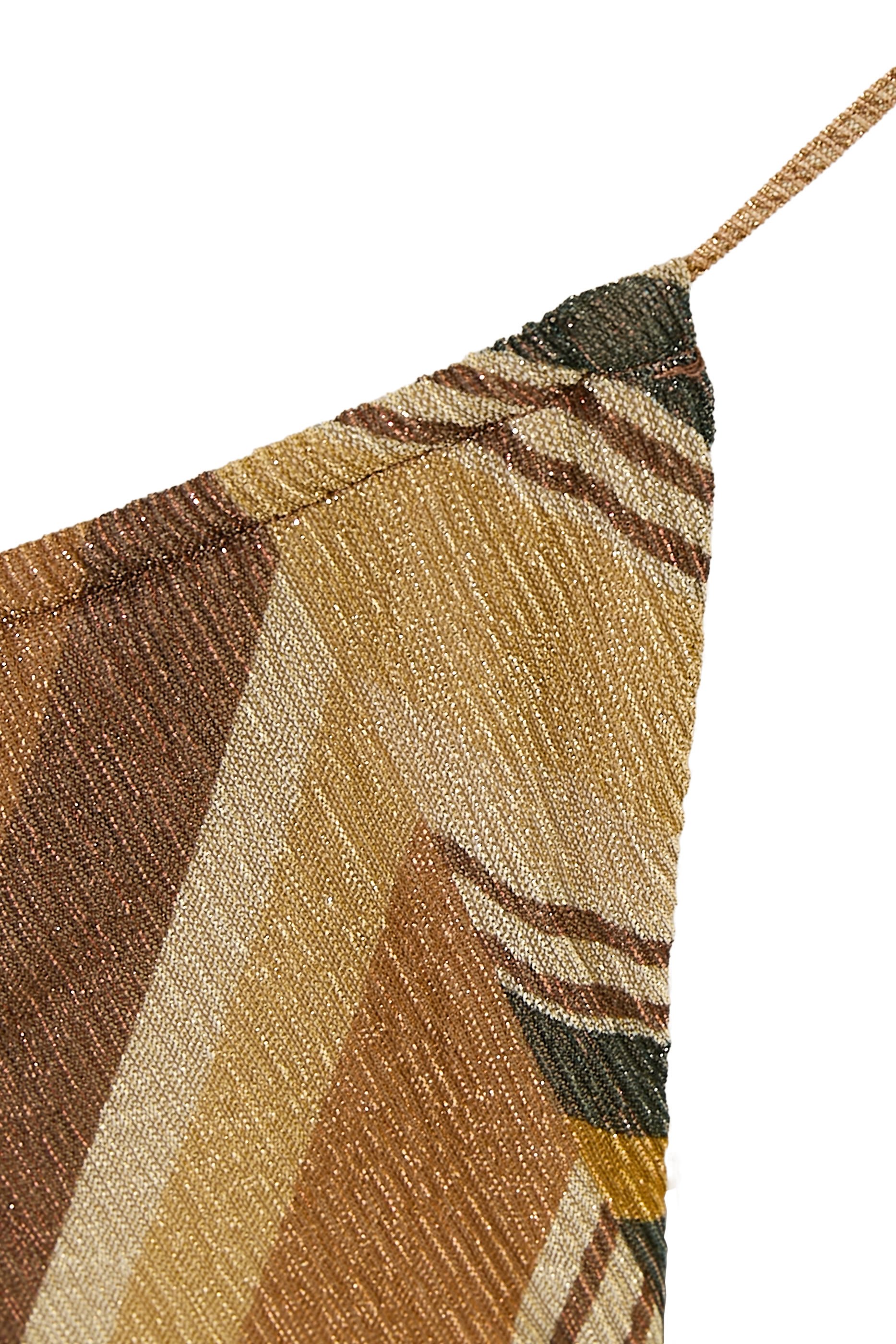 Tie Side Lurex Chevron Bikini Bottom