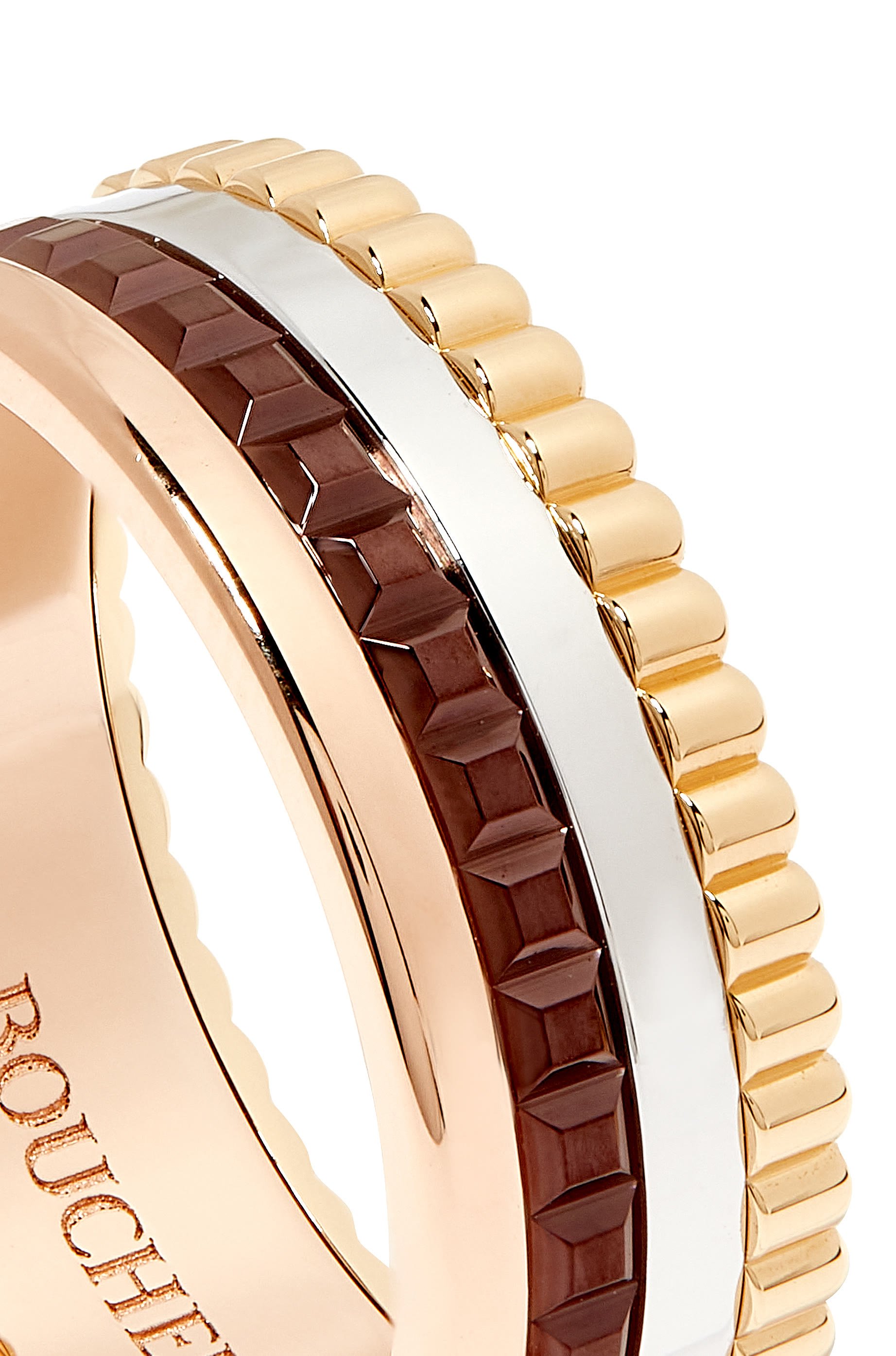 Quatre Classique Small Ring, 18k Mix Gold & Brown PVD