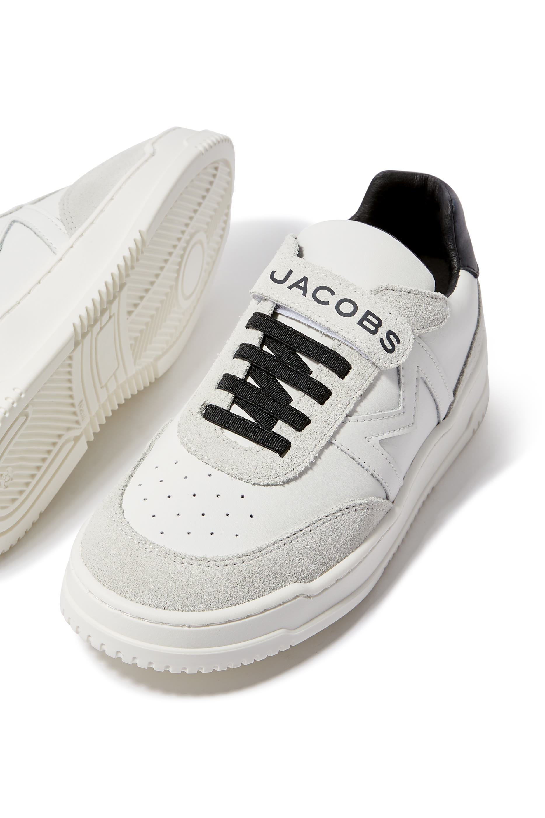 Kids Logo-Patch Leather Sneakers